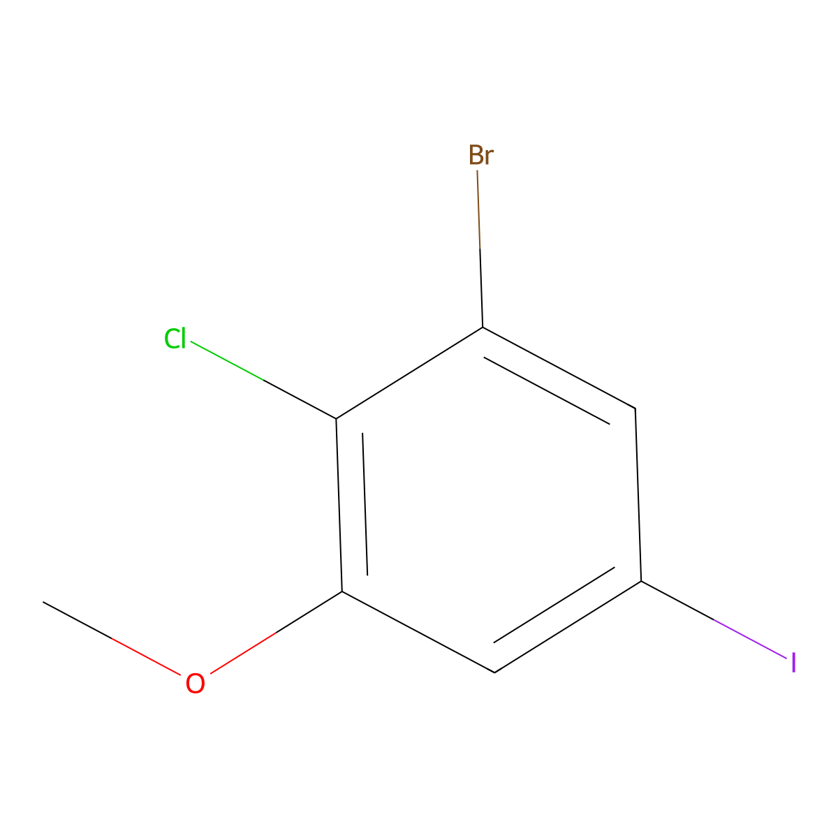 3-Bromo-2-chloro-5-iodoanisole molecular structure, CAS 1263377-40-7