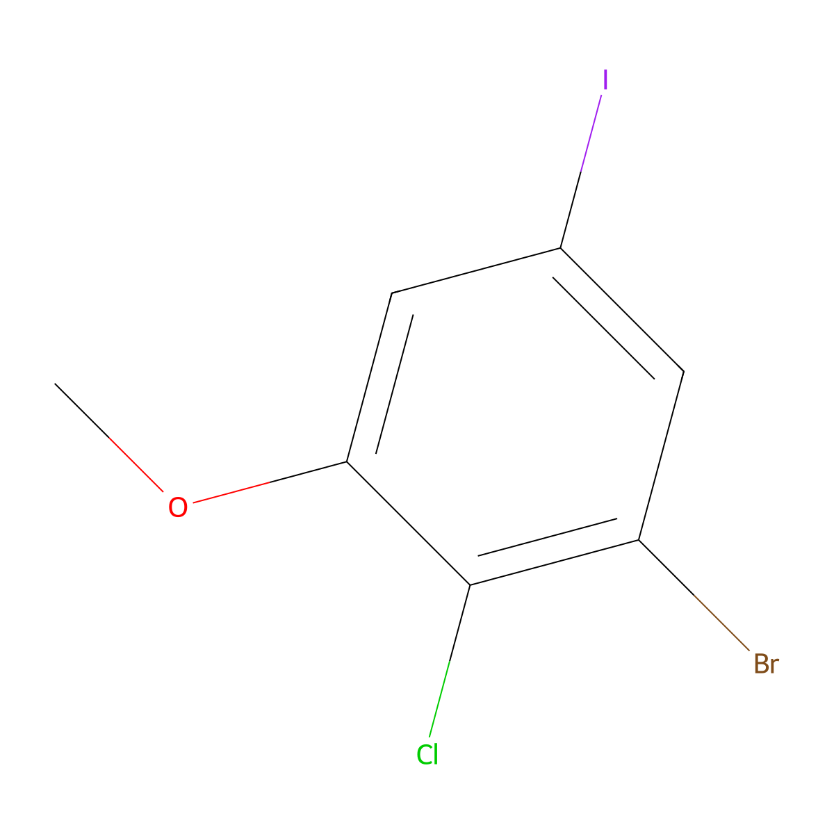 3-Bromo-2-chloro-5-iodoanisole molecular structure, CAS 1263377-40-7