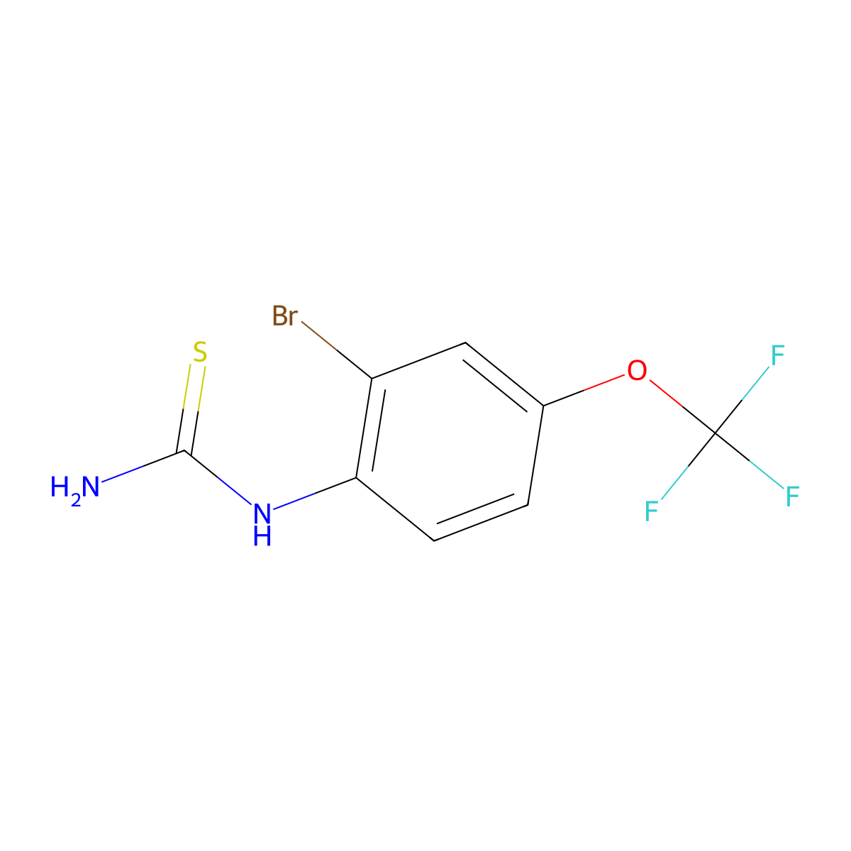 1-(2-Bromo-4-(trifluoromethoxy)phenyl)thiourea molecular structure, CAS 1263377-45-2