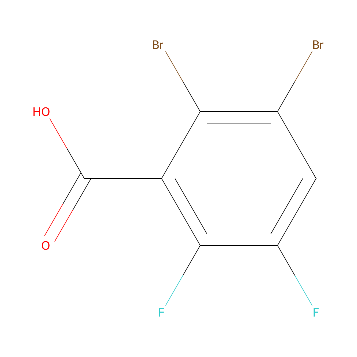 2,3-Dibromo-5,6-difluorobenzoic acid molecular structure, CAS 1263377-48-5
