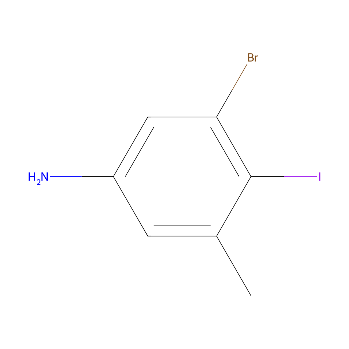 3-Bromo-4-iodo-5-methylaniline molecular structure, CAS 1263377-51-0