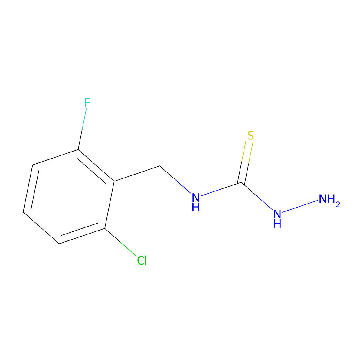 N-(2-Chloro-6-fluorobenzyl)hydrazinecarbothioamide molecular structure, CAS 1263377-57-6
