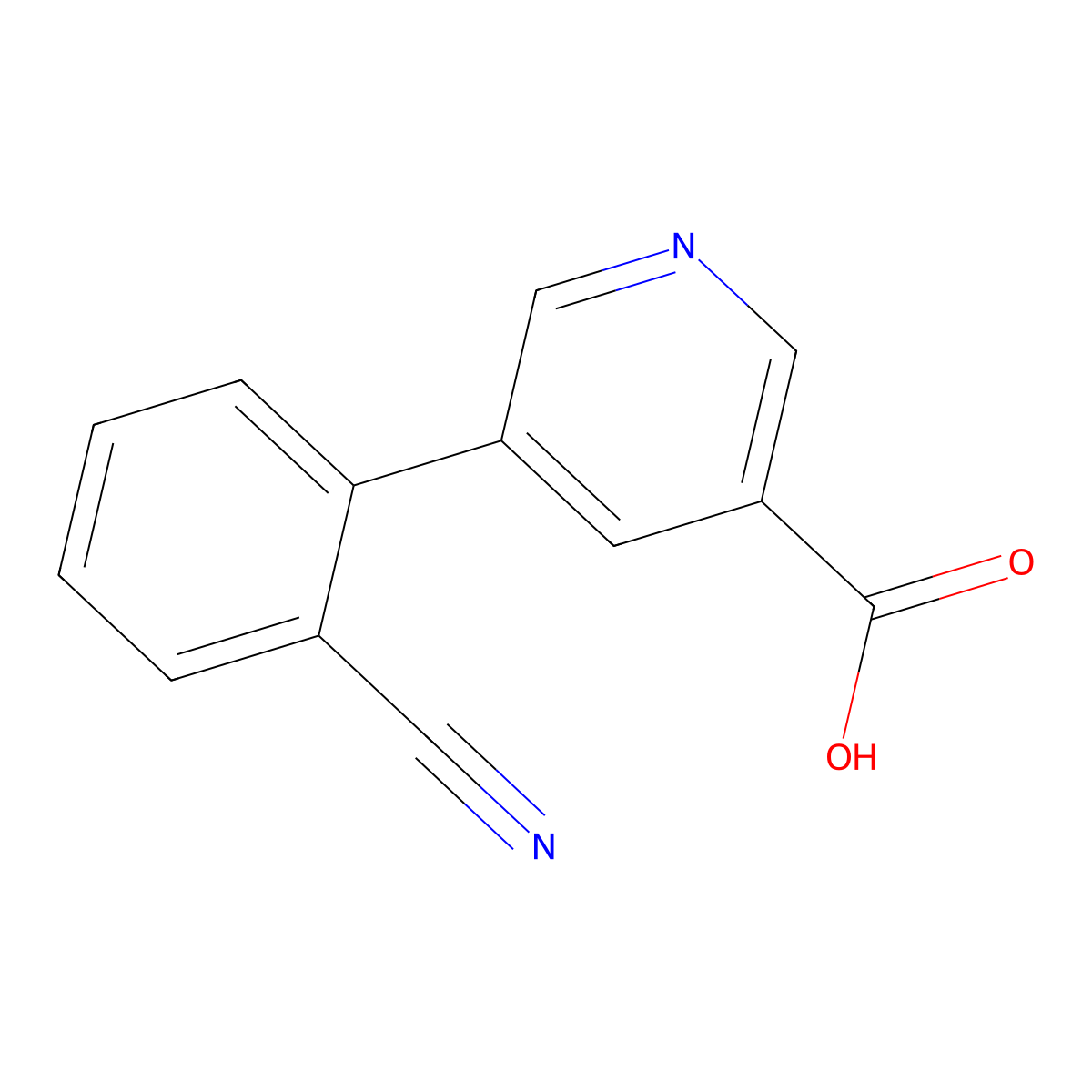 5-(2-Cyanophenyl)nicotinic acid molecular structure, CAS 1263377-60-1