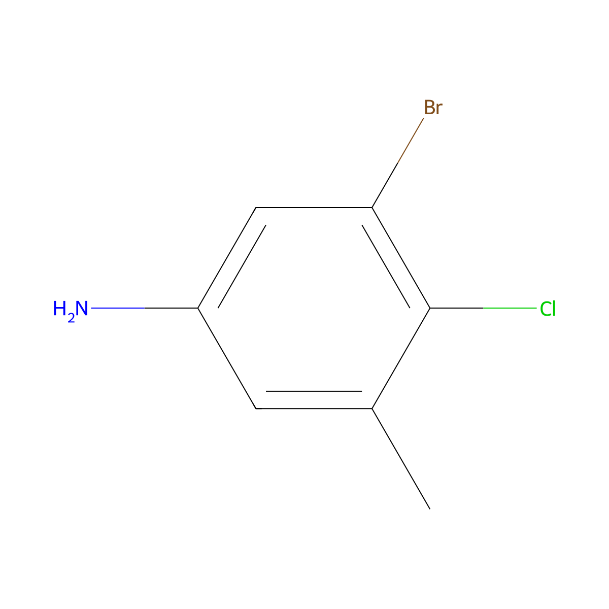 3-Bromo-4-chloro-5-methylaniline molecular structure, CAS 1263377-66-7