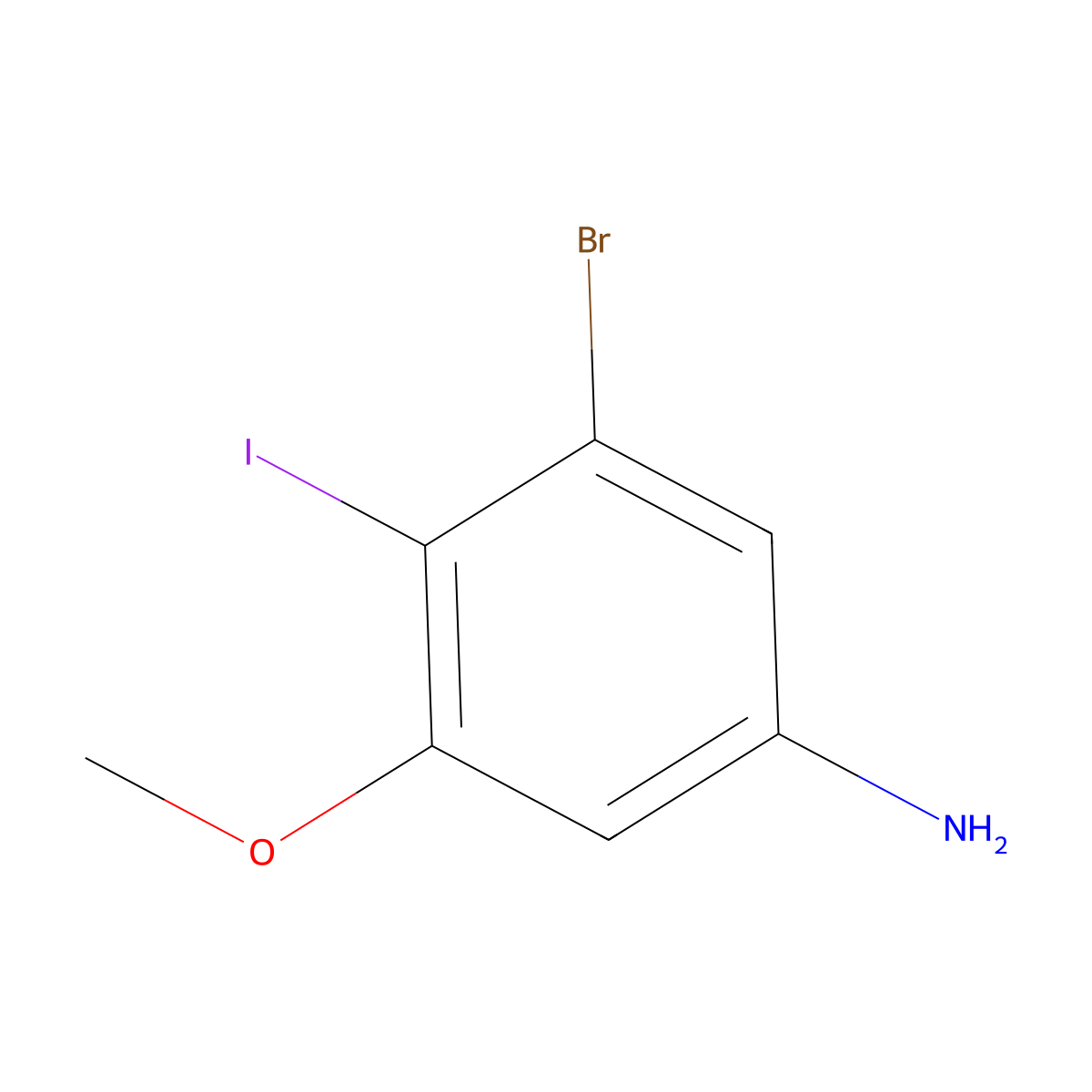 3-Bromo-4-iodo-5-methoxyaniline molecular structure, CAS 1263377-67-8