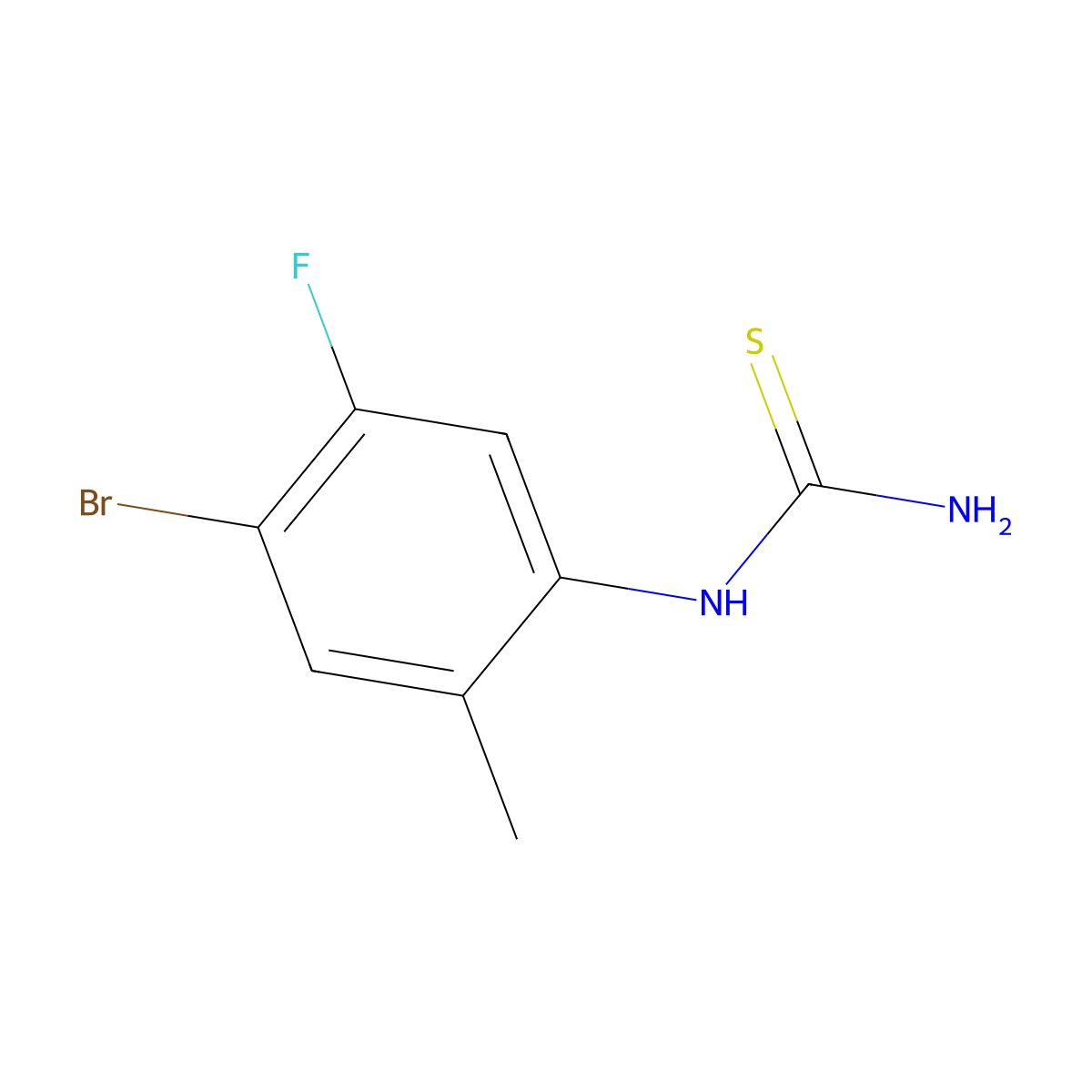 4-Bromo-5-fluoro-2-methylphenylthiourea molecular structure, CAS 1263377-83-8