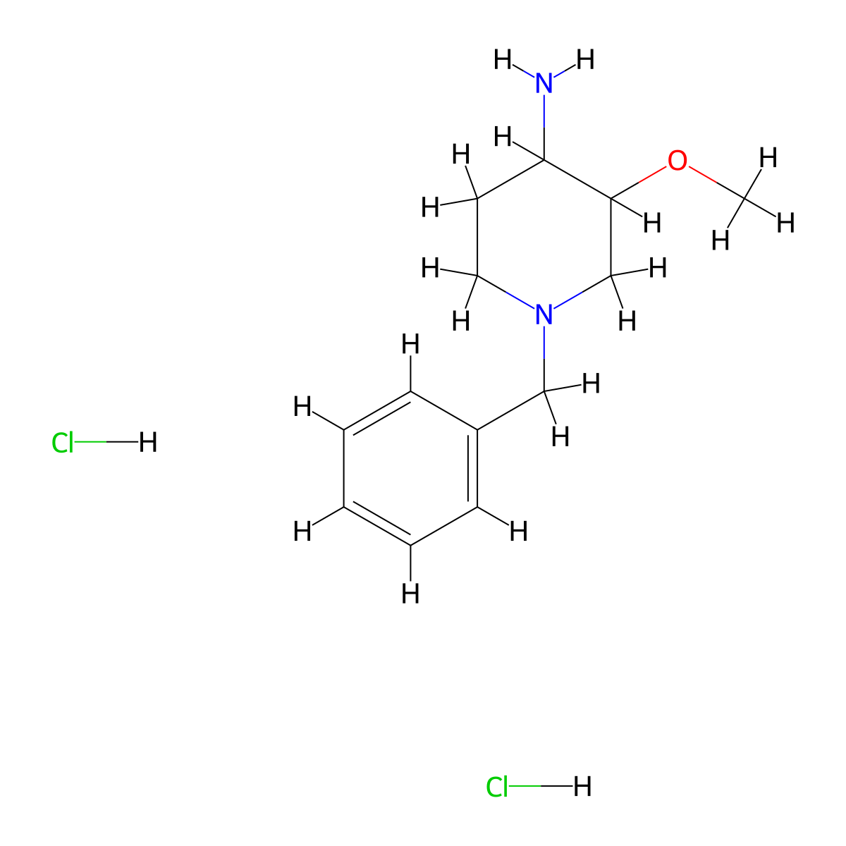 1-Benzyl-3-methoxy-piperidin-4-ylamine dihydrochloride molecular structure, CAS 1263377-94-1