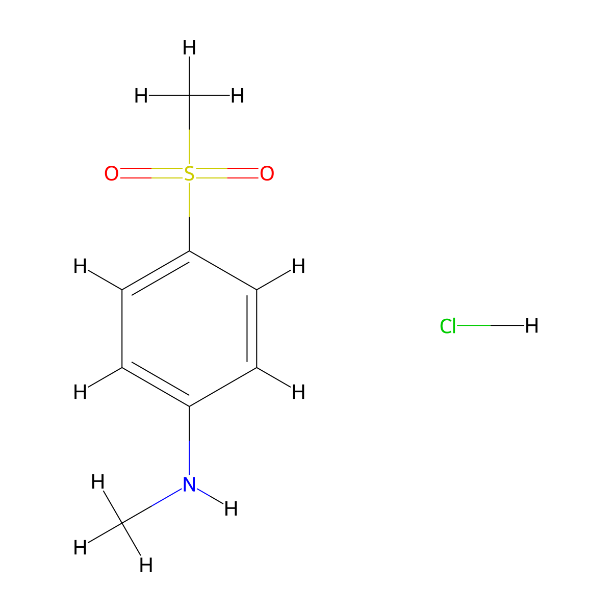 N-Methyl-4-(methylsulfonyl)aniline hydrochloride molecular structure, CAS 1263378-01-3
