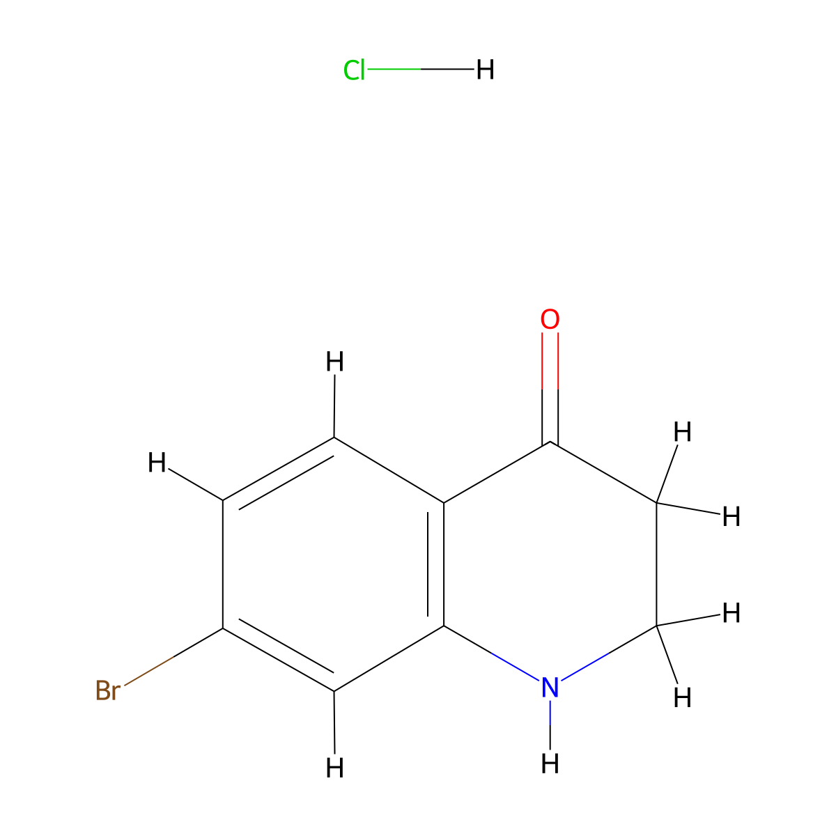 7-Bromo-2,3-dihydro-1H-quinolin-4-one hydrochloride molecular structure, CAS 1263378-06-8