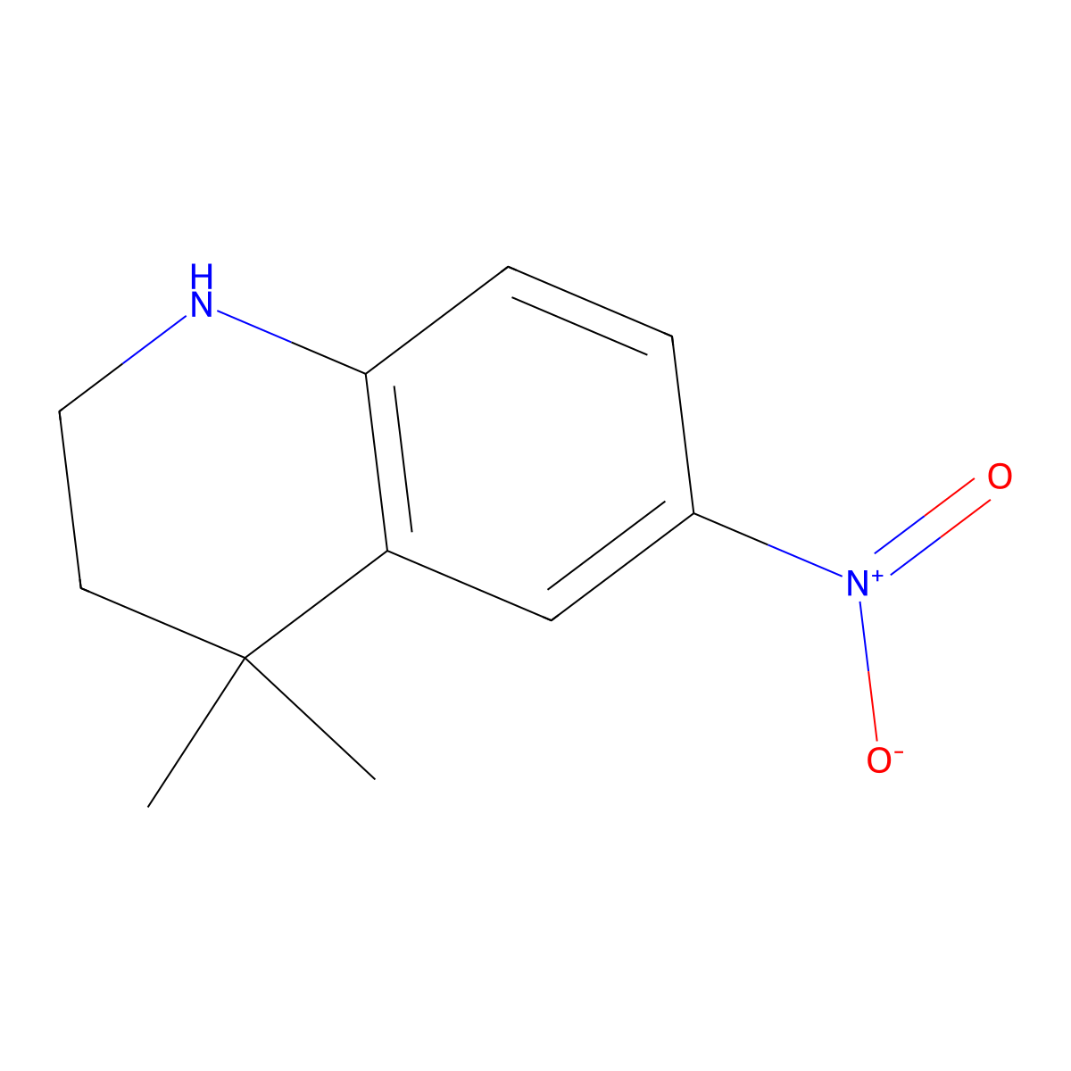 4,4-Dimethyl-6-nitro-1,2,3,4-tetrahydroquinoline molecular structure, CAS 1263378-10-4