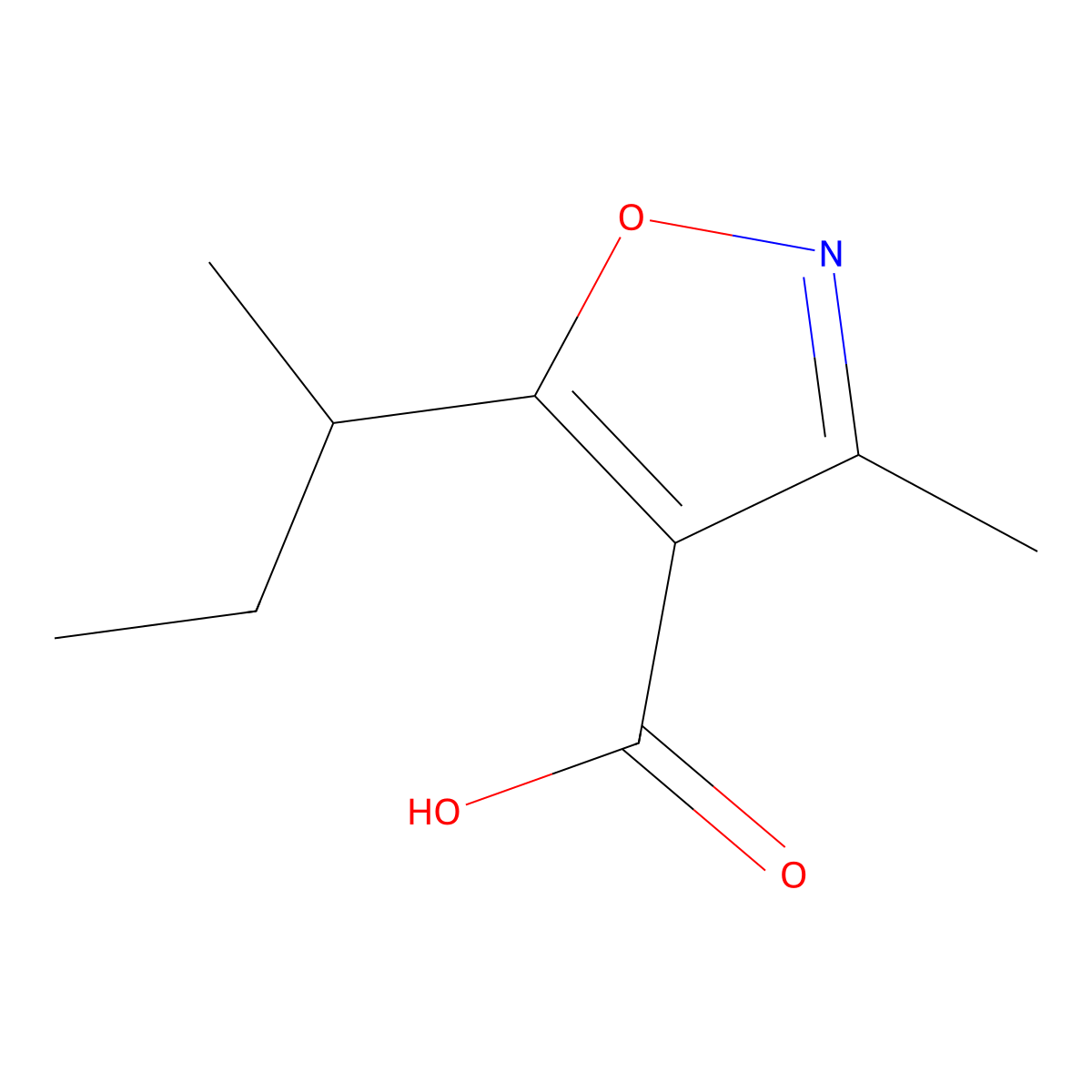 5-Sec-butyl-3-methyl-isoxazole-4-carboxylic acid molecular structure, CAS 1263378-15-9
