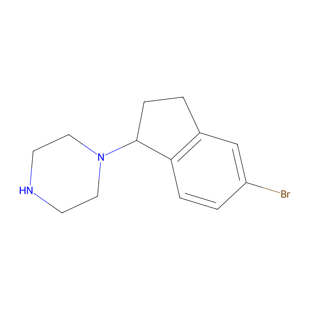 1-(5-Bromo-indan-1-YL)-piperazine molecular structure, CAS 1263378-16-0