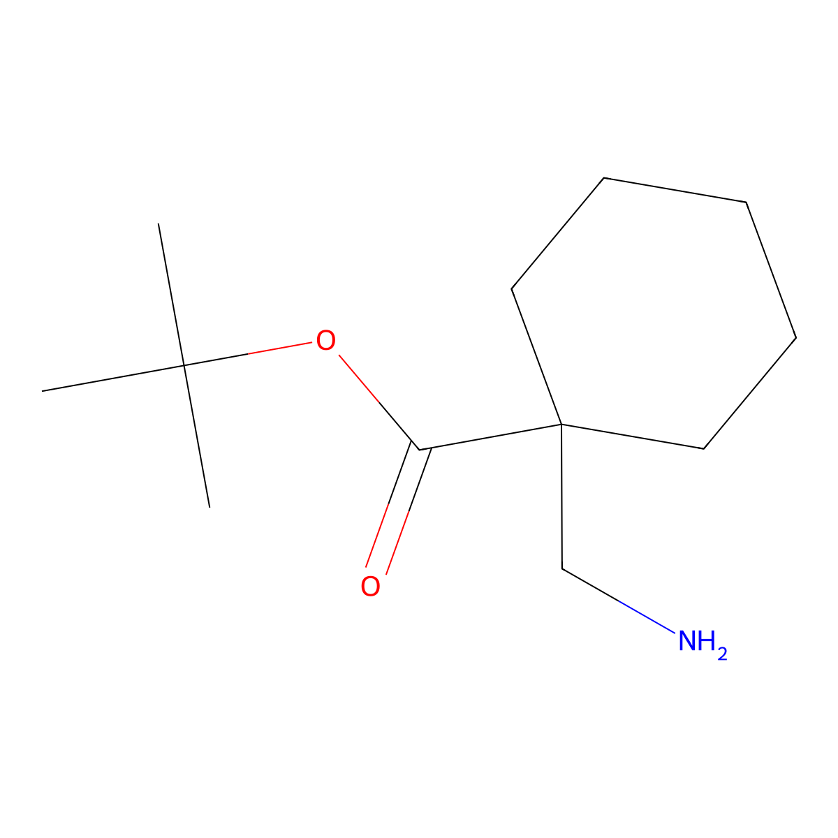 tert-Butyl 1-(aminomethyl)cyclohexanecarboxylate molecular structure, CAS 1263378-20-6