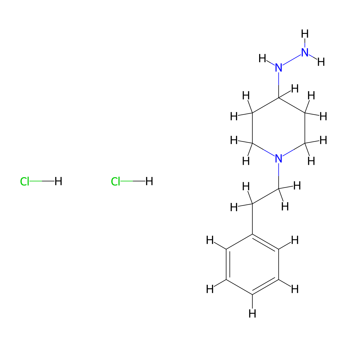 (1-Phenethyl-piperidin-4-yl)-hydrazine dihydrochloride molecular structure, CAS 1263378-27-3