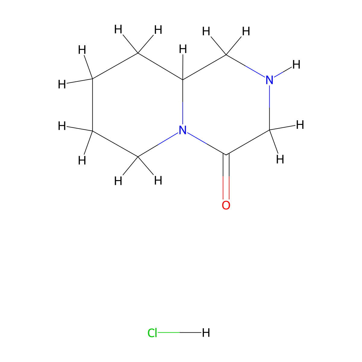 Hexahydro-1H-pyrido[1,2-a]pyrazin-4(6H)-one hydrochloride molecular structure, CAS 1263378-28-4