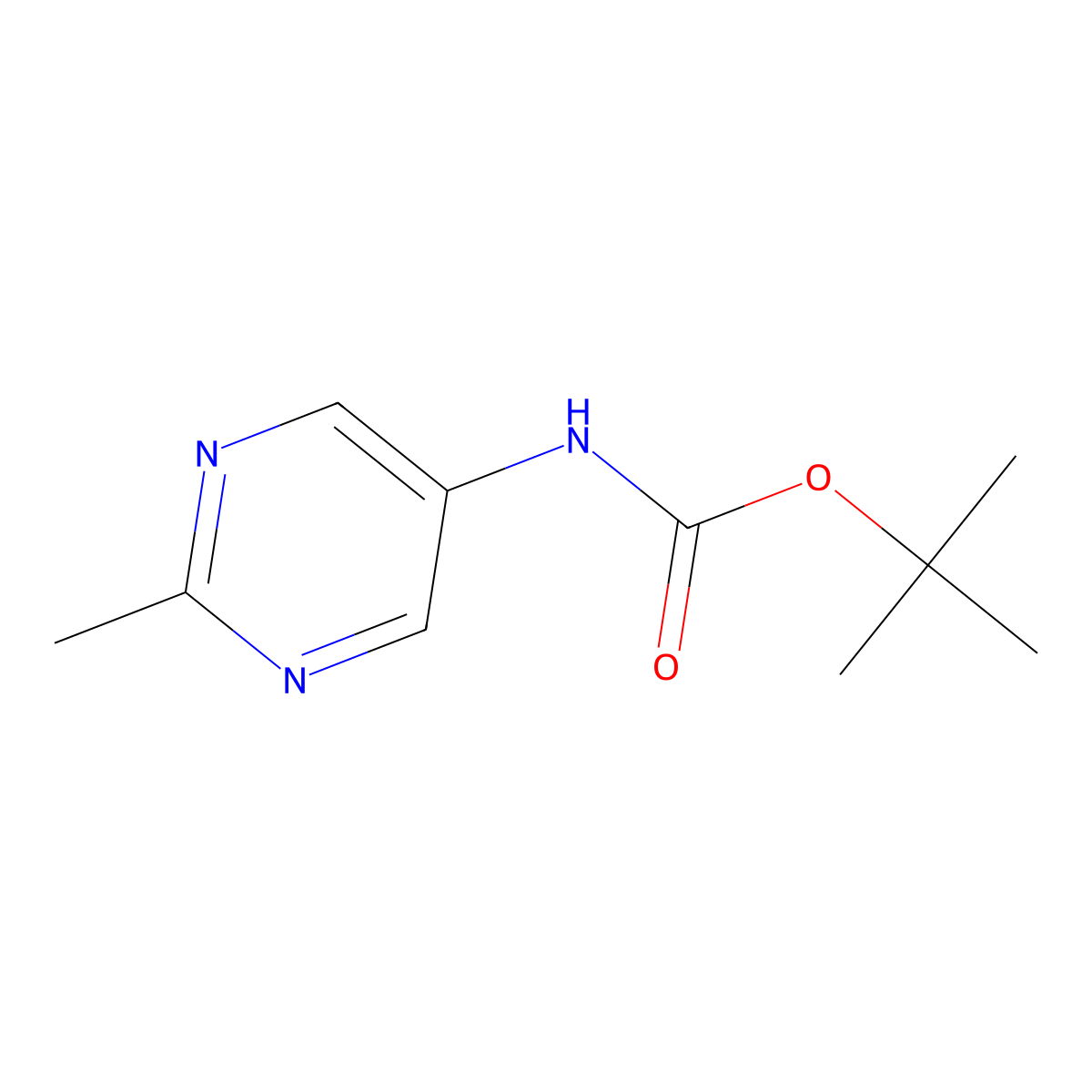 (2-Methyl-pyrimidin-5-yl)-carbamic acid tert-butyl ester molecular structure, CAS 1263378-33-1