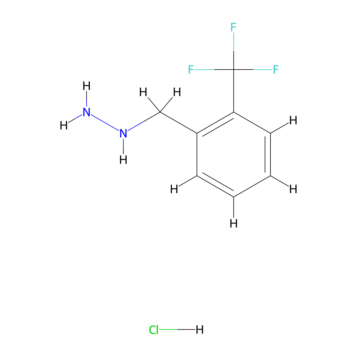 (2-(Trifluoromethyl)benzyl)hydrazine hydrochloride molecular structure, CAS 1263378-37-5