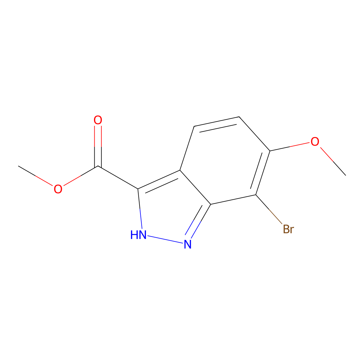 7-Bromo-6-methoxy-1H-indazole-3-carboxylic acid methyl ester molecular structure, CAS 1263378-38-6