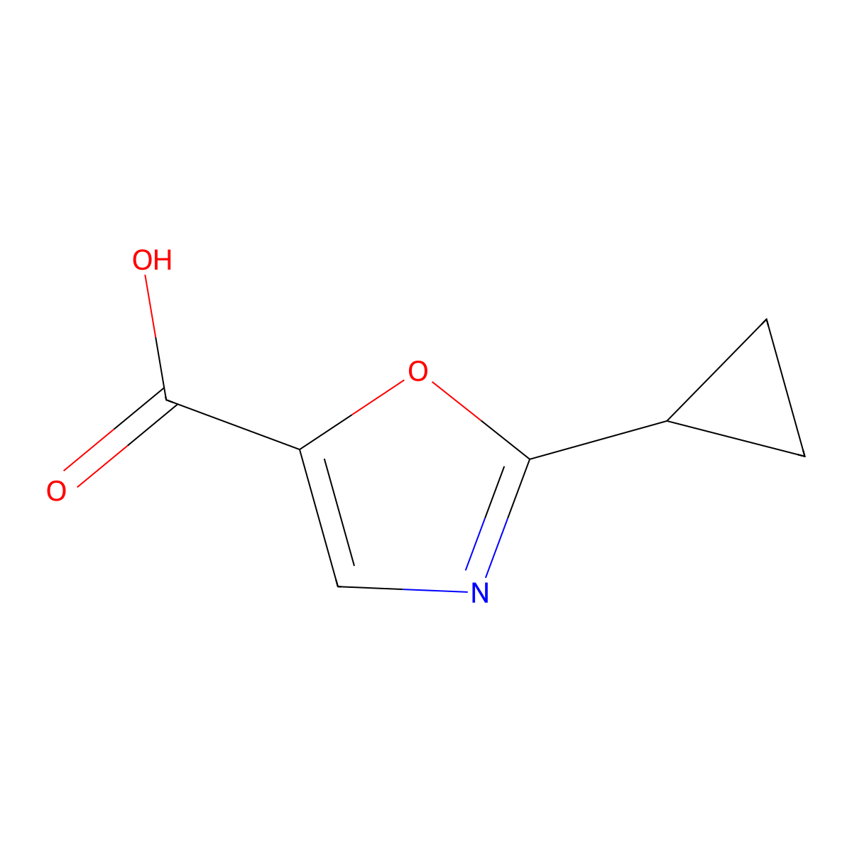 2-Cyclopropyl-5-oxazolecarboxylic acid molecular structure, CAS 1263378-39-7