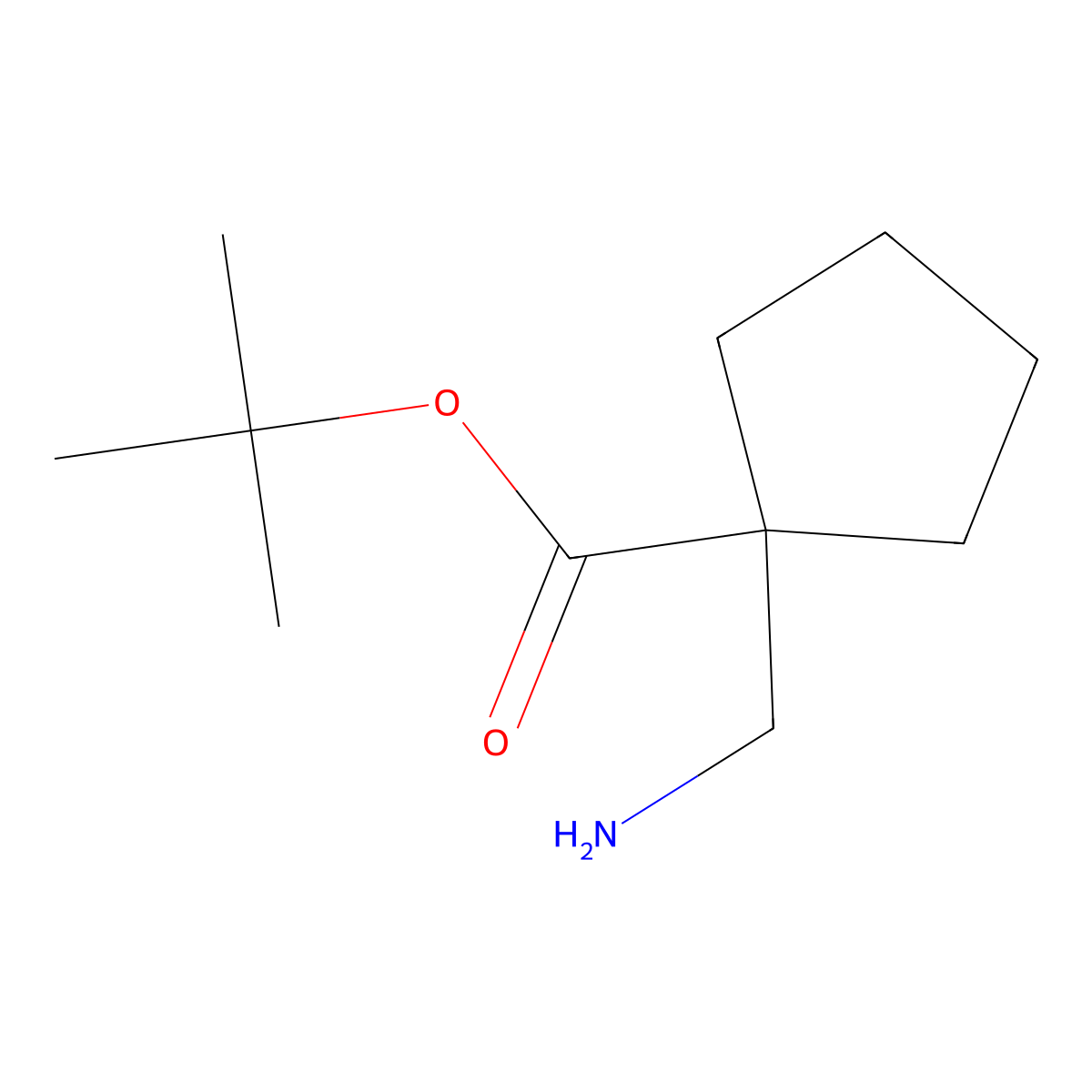 1-Aminomethyl-cyclopentanecarboxylic acid tert-butyl ester molecular structure, CAS 1263378-41-1