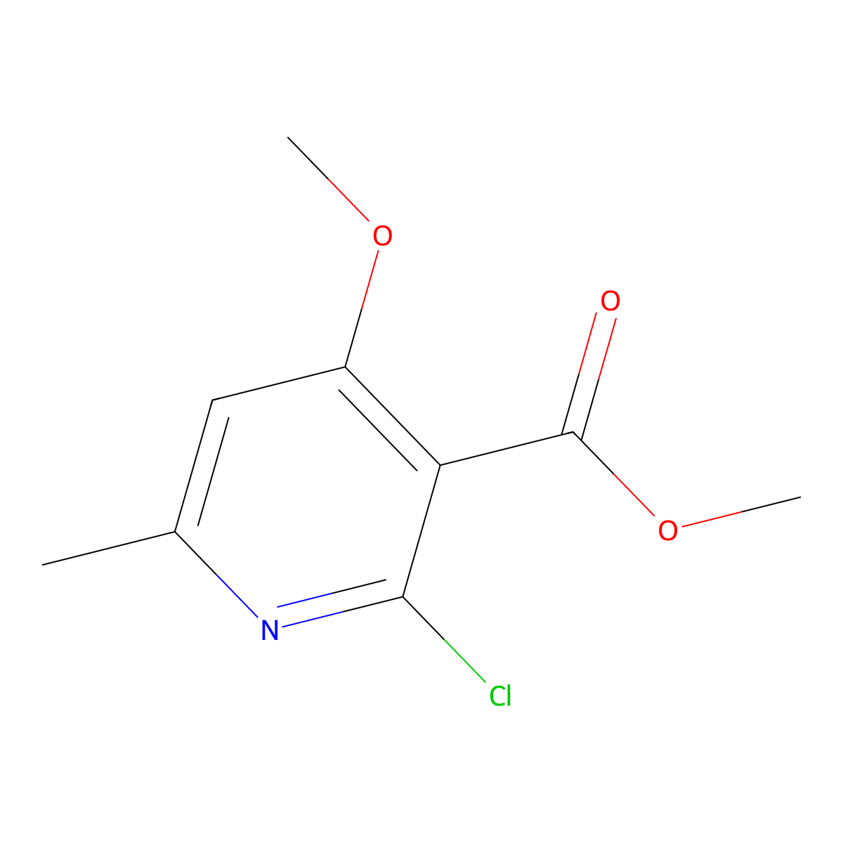 2-Chloro-4-methoxy-6-methyl-nicotinic acid methyl ester molecular structure, CAS 1263378-45-5