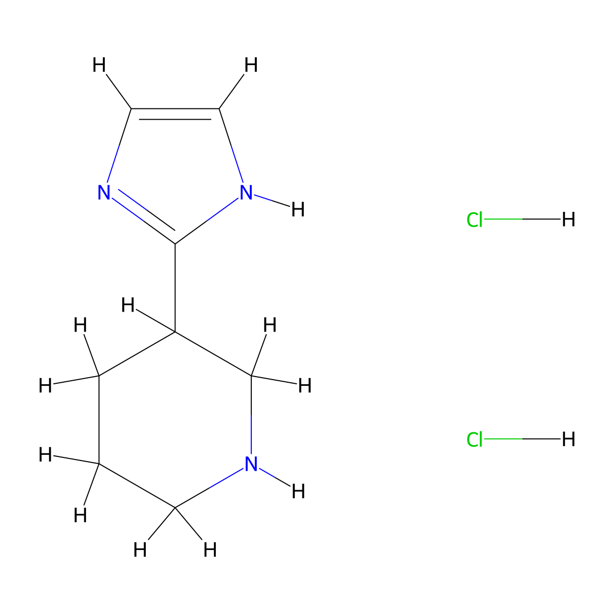 3-(1H-imidazol-2-yl)piperidine dihydrochloride molecular structure, CAS 1263378-48-8