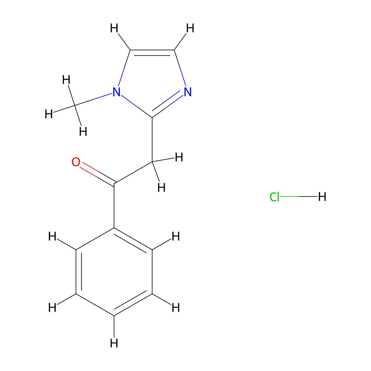 2-(1-Methyl-1H-imidazol-2-YL)-1-phenyl-ethanone hydrochloride molecular structure, CAS 1263378-50-2