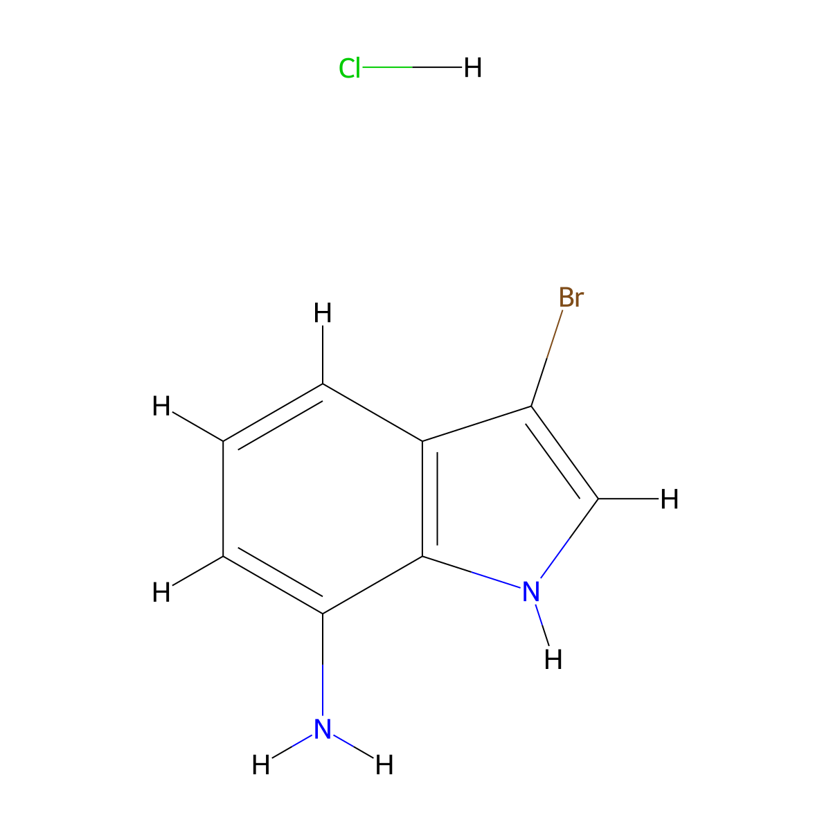 3-Bromo-1H-indol-7-ylamine hydrochloride molecular structure, CAS 1263378-52-4