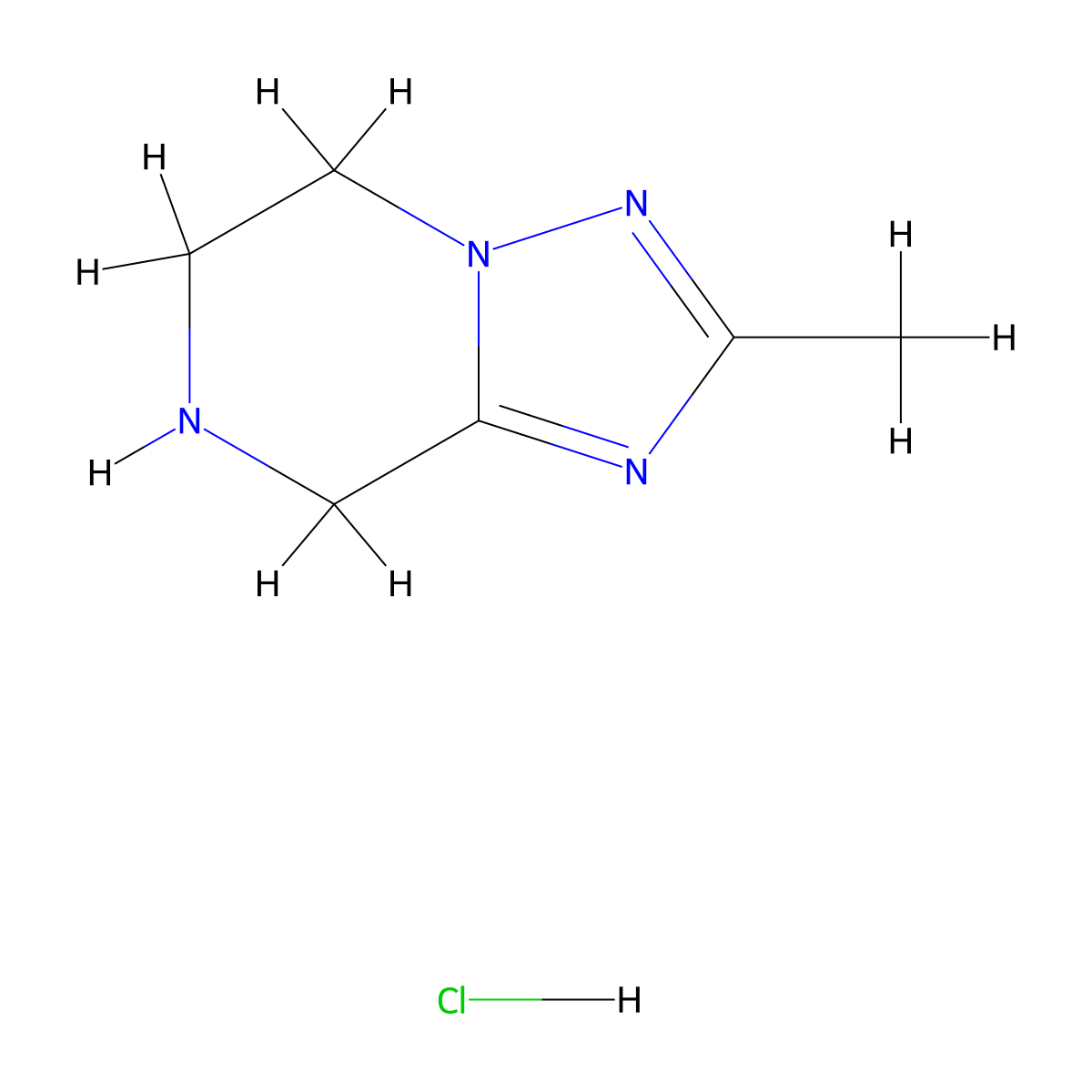 2-Methyl-5,6,7,8-tetrahydro-[1,2,4]triazolo[1,5-a]pyrazine hydrochloride molecular structure, CAS 1263378-55-7