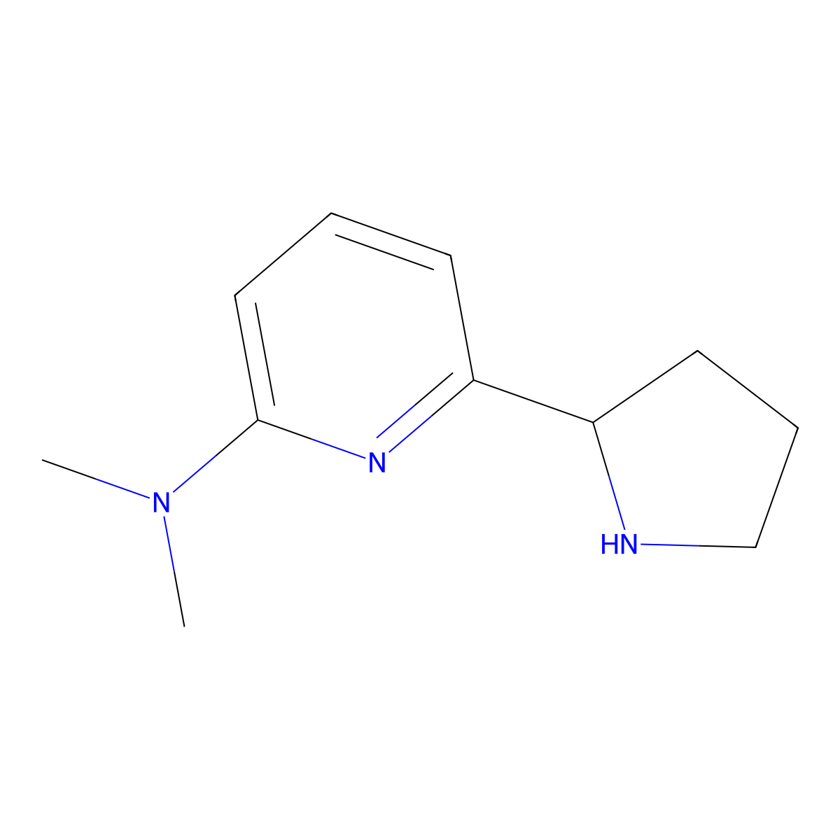 Dimethyl-(6-pyrrolidin-2-YL-pyridin-2-YL)-amine molecular structure, CAS 1263378-56-8