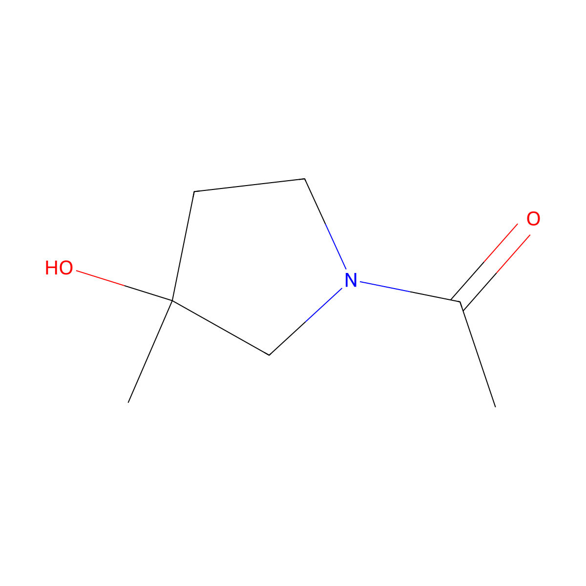 1-(3-Hydroxy-3-methyl-pyrrolidin-1-YL)-ethanone molecular structure, CAS 1263378-58-0