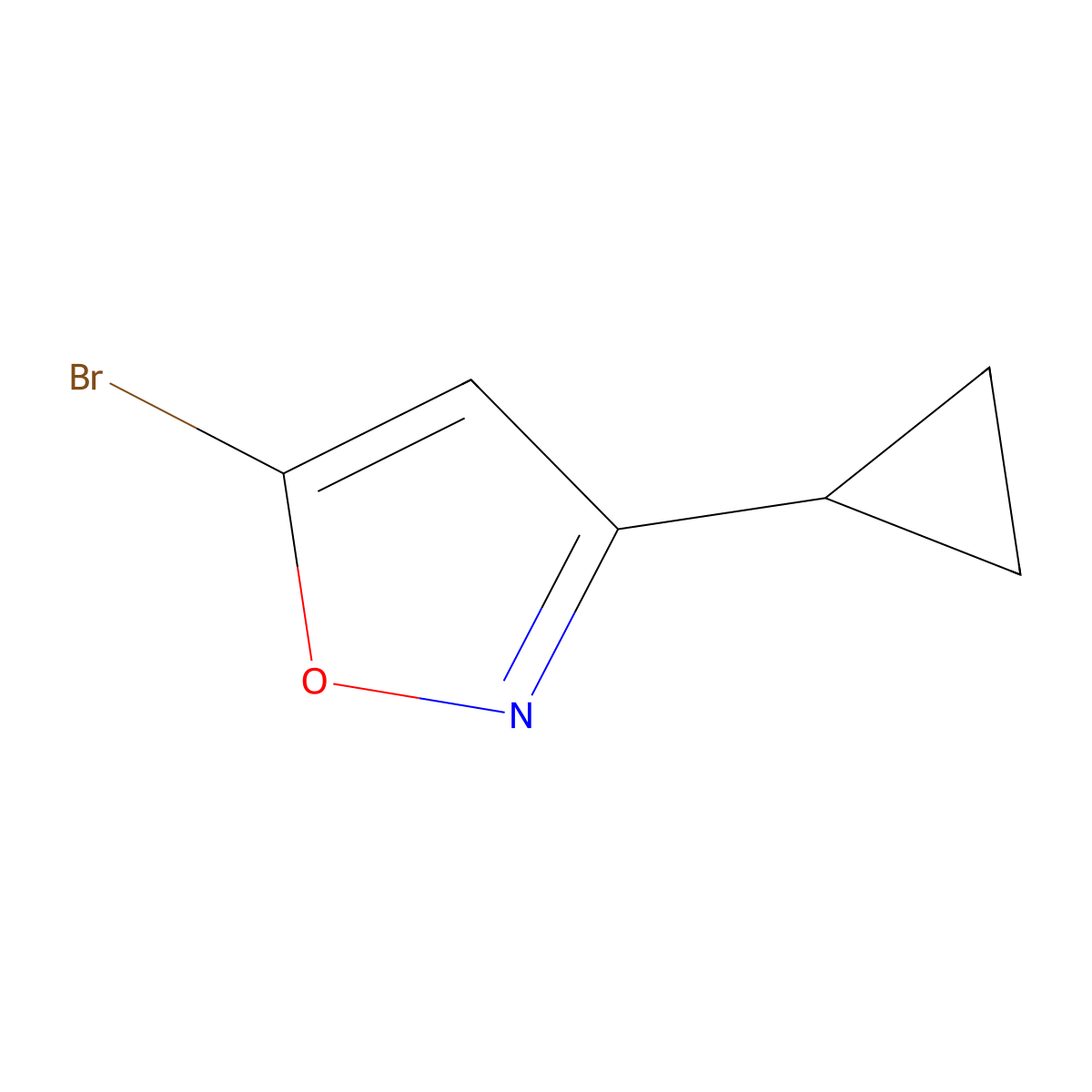 Isoxazole, 5-bromo-3-cyclopropyl- molecular structure, CAS 1263378-59-1
