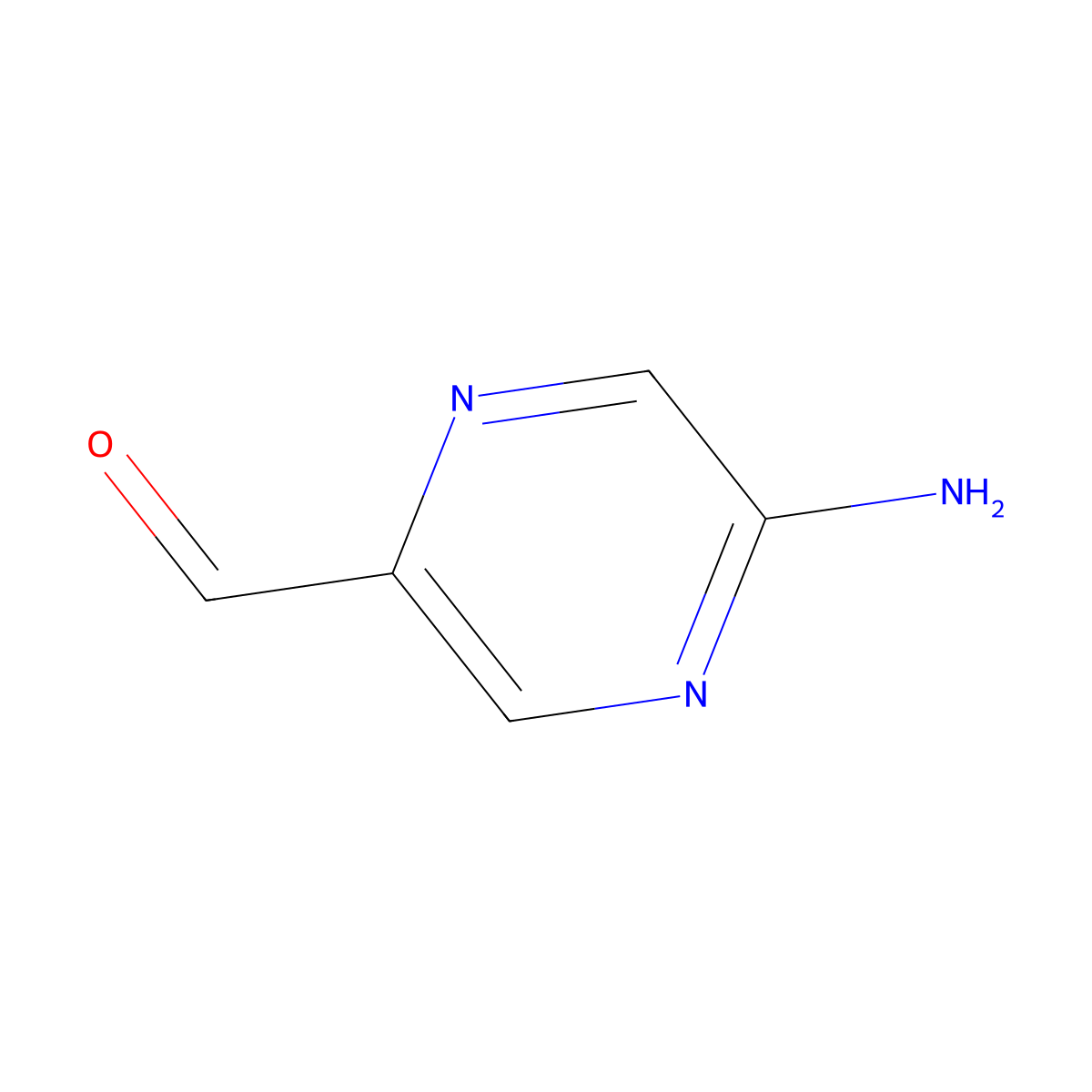 5-Amino-pyrazine-2-carbaldehyde molecular structure, CAS 1263378-65-9