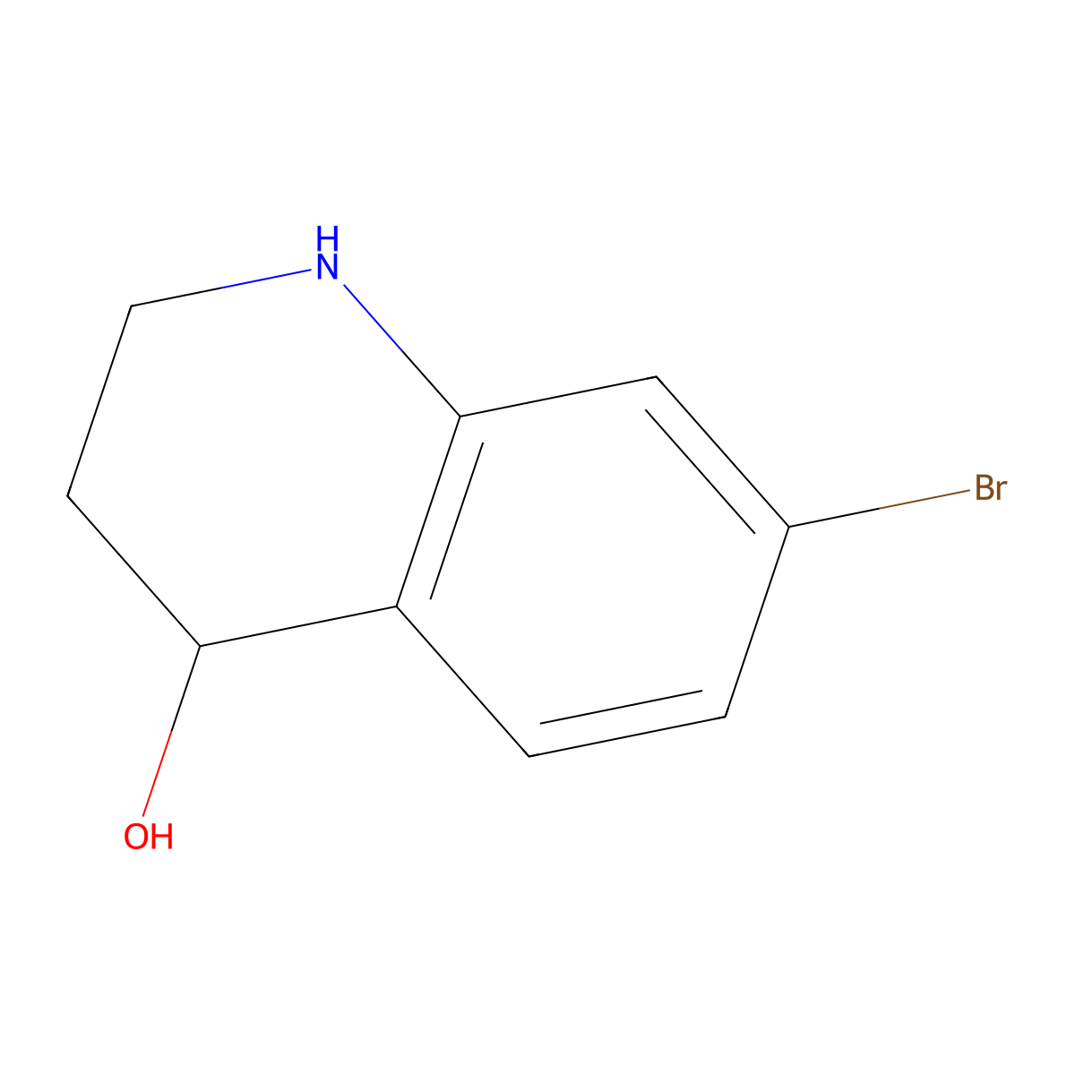 7-Bromo-1,2,3,4-tetrahydro-quinolin-4-OL molecular structure, CAS 1263378-66-0