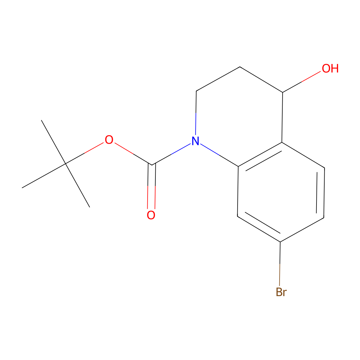 1-N-Boc-7-bromo-4-hydroxy-3,4-dihydro-2H-quinoline molecular structure, CAS 1263378-67-1