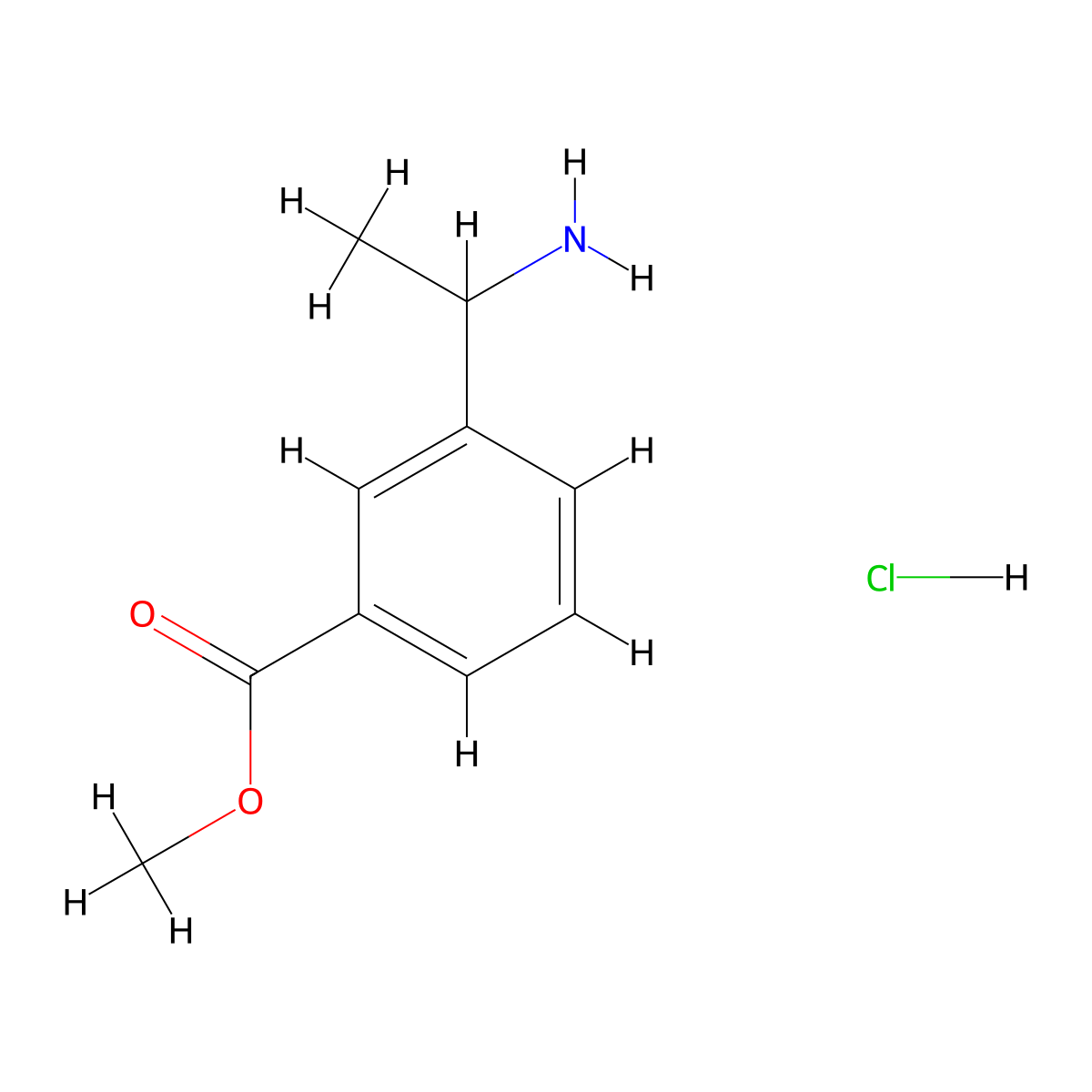 Methyl 3-(1-aminoethyl)benzoate hydrochloride molecular structure, CAS 1263378-68-2