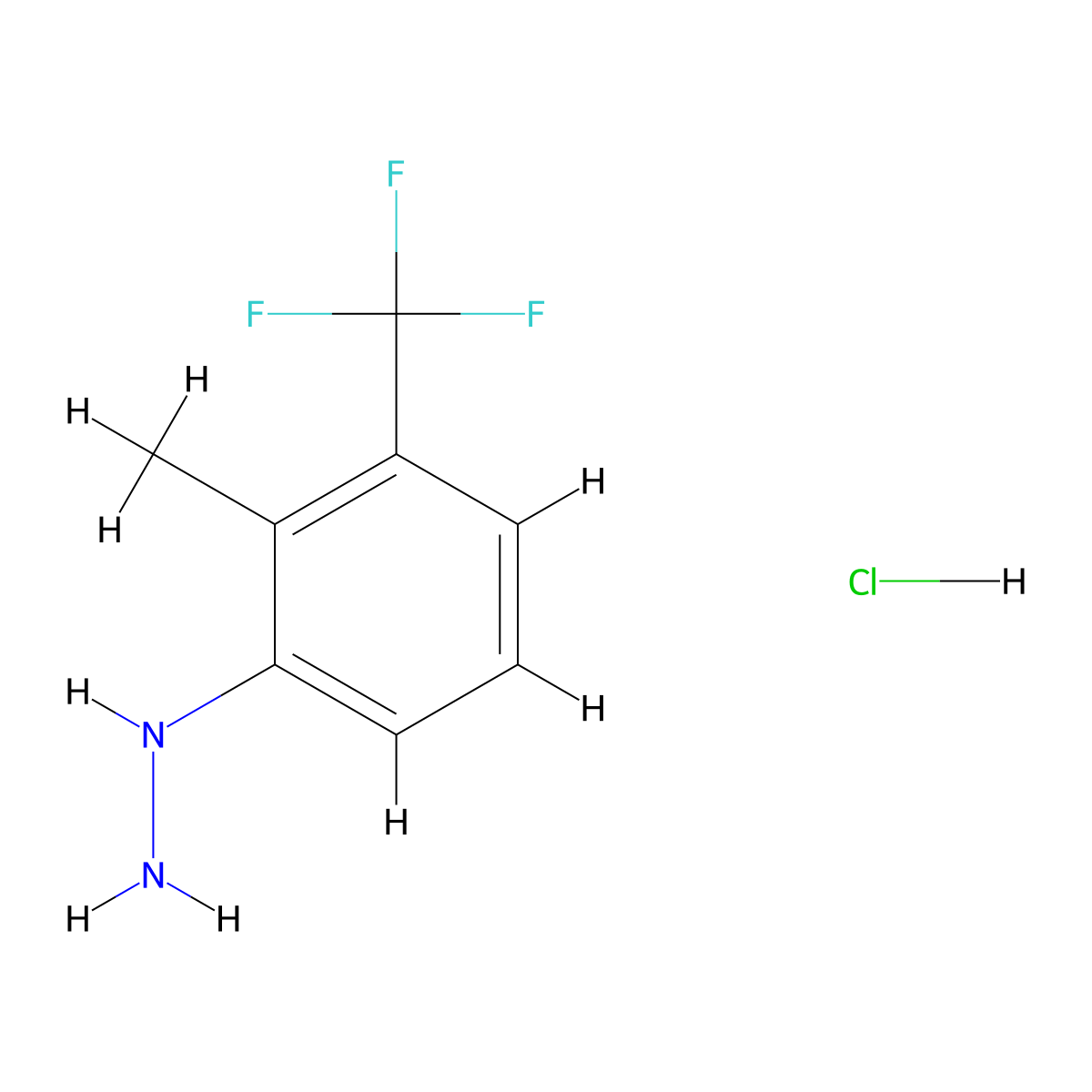 (2-Methyl-3-(trifluoromethyl)phenyl)hydrazine hydrochloride molecular structure, CAS 1263378-69-3