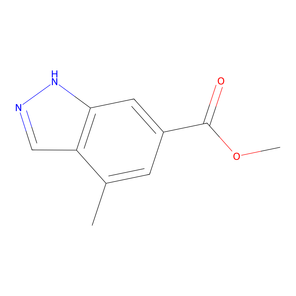 methyl 4-methyl-1H-indazole-6-carboxylate molecular structure, CAS 1263378-71-7