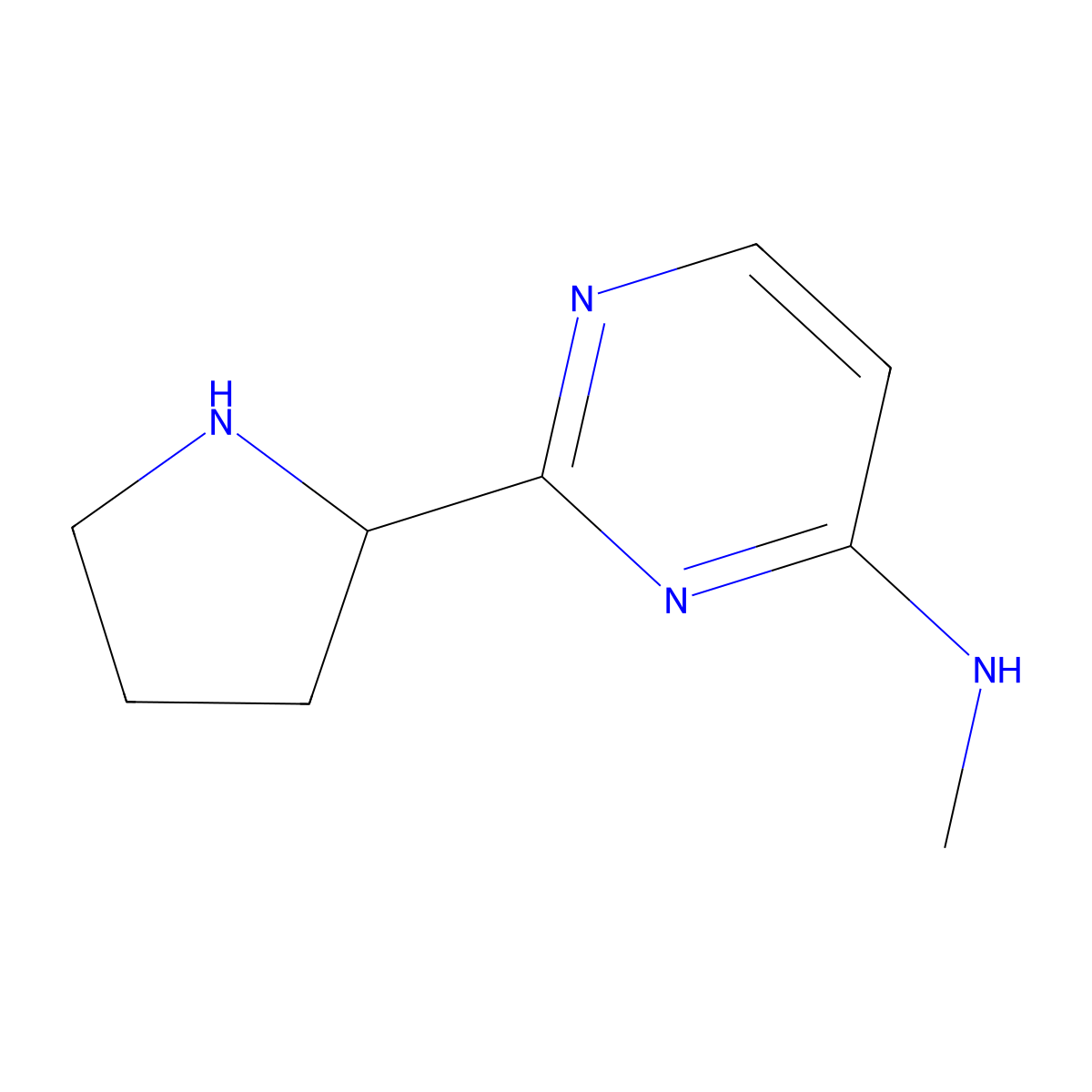 Methyl-(2-pyrrolidin-2-YL-pyrimidin-4-YL)-amine molecular structure, CAS 1263378-74-0
