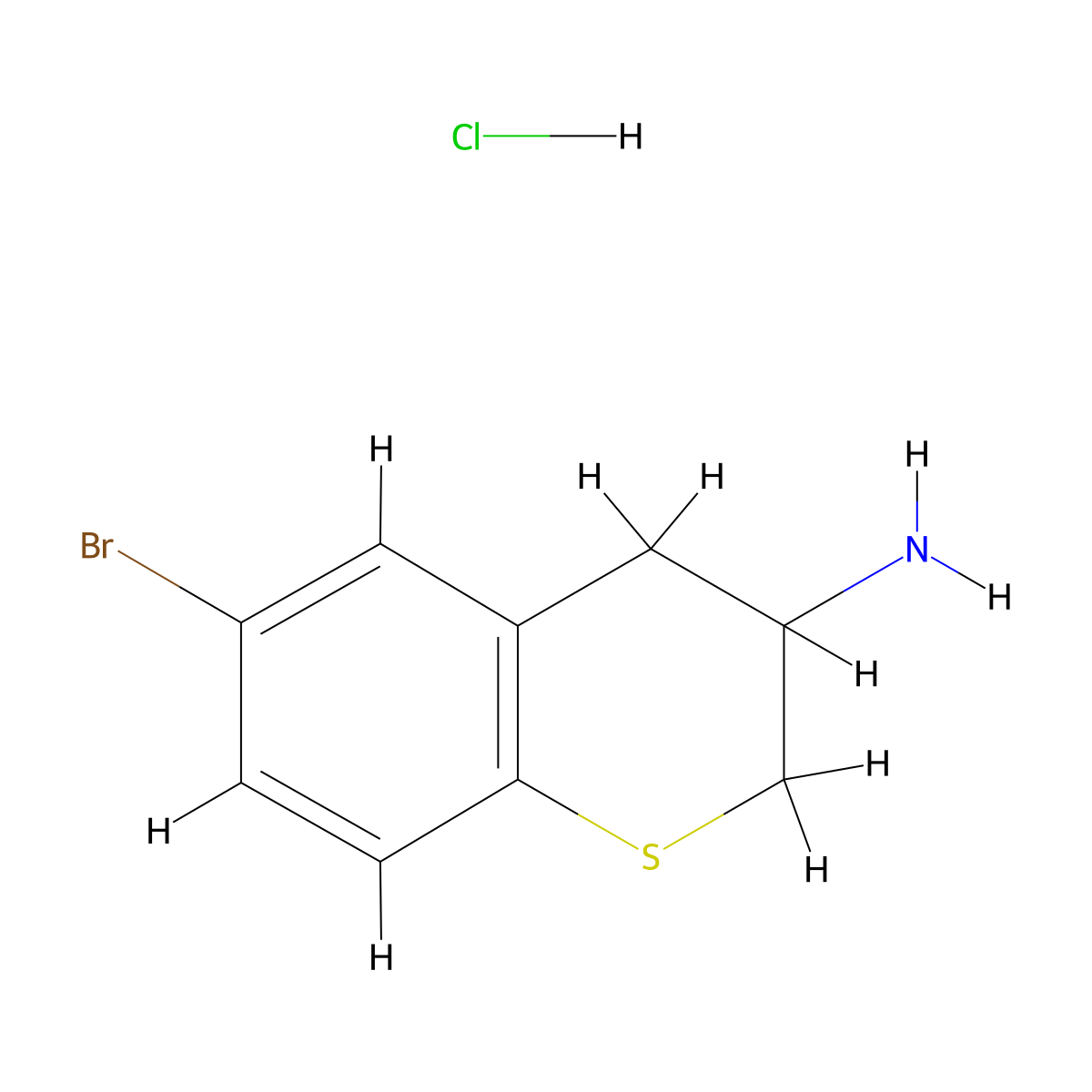 6-Bromo-thiochroman-3-ylamine hydrochloride molecular structure, CAS 1263378-81-9