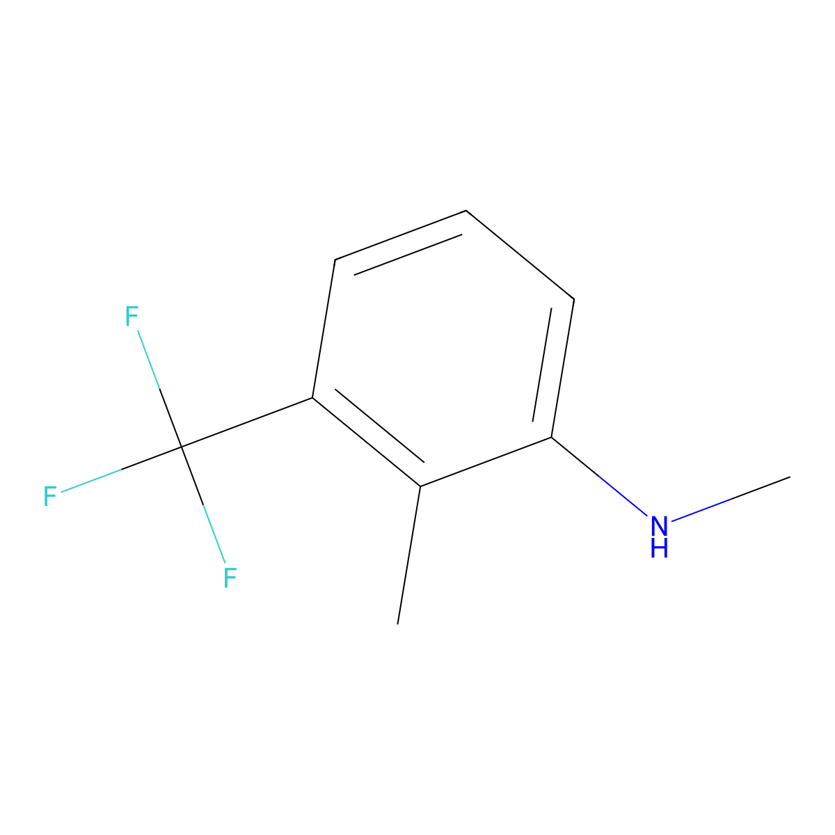 Methyl-(2-methyl-3-trifluoromethyl-phenyl)-amine molecular structure, CAS 1263378-84-2