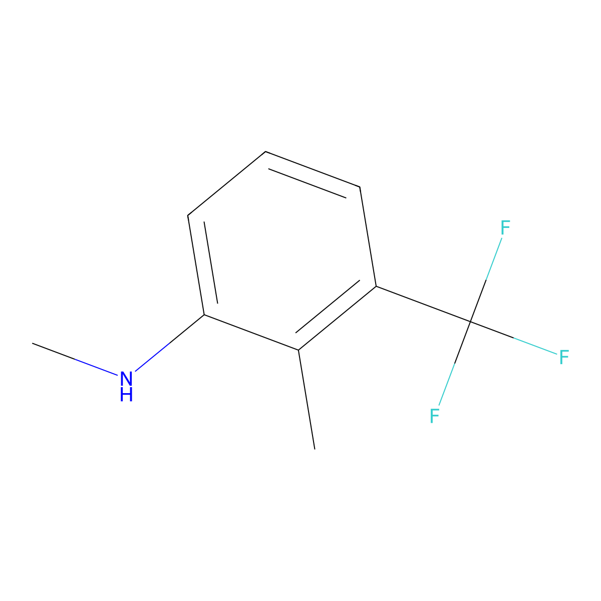 Methyl-(2-methyl-3-trifluoromethyl-phenyl)-amine molecular structure, CAS 1263378-84-2