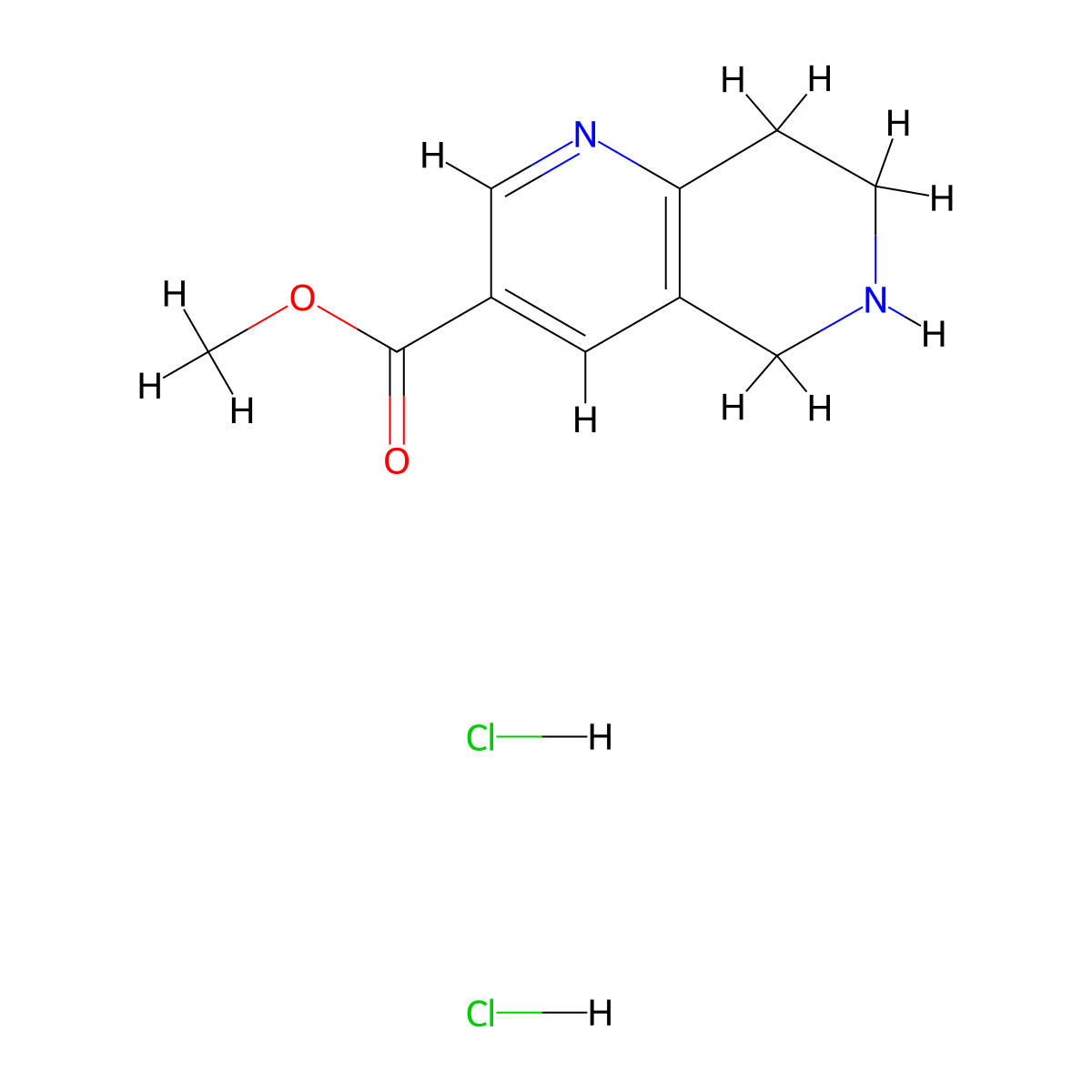 5,6,7,8-Tetrahydro-[1,6]naphthyridine-3-carboxylic acid methyl ester dihydrochloride molecular structure, CAS 1263378-85-3