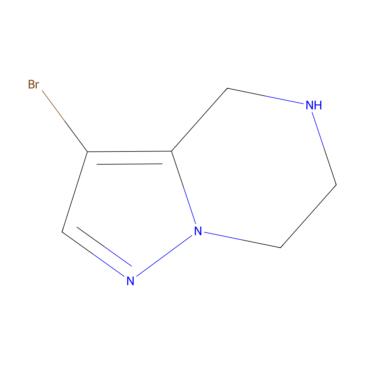 3-bromo-4H,5H,6H,7H-pyrazolo(1,5-a)pyrazine molecular structure, CAS 1263378-90-0