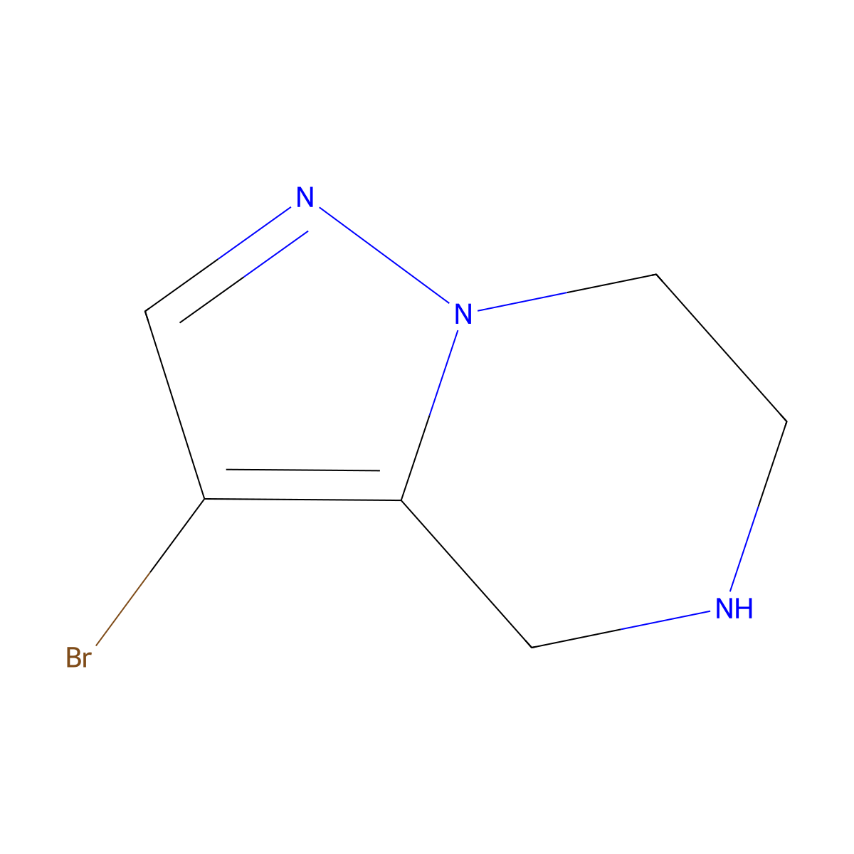3-bromo-4H,5H,6H,7H-pyrazolo(1,5-a)pyrazine molecular structure, CAS 1263378-90-0