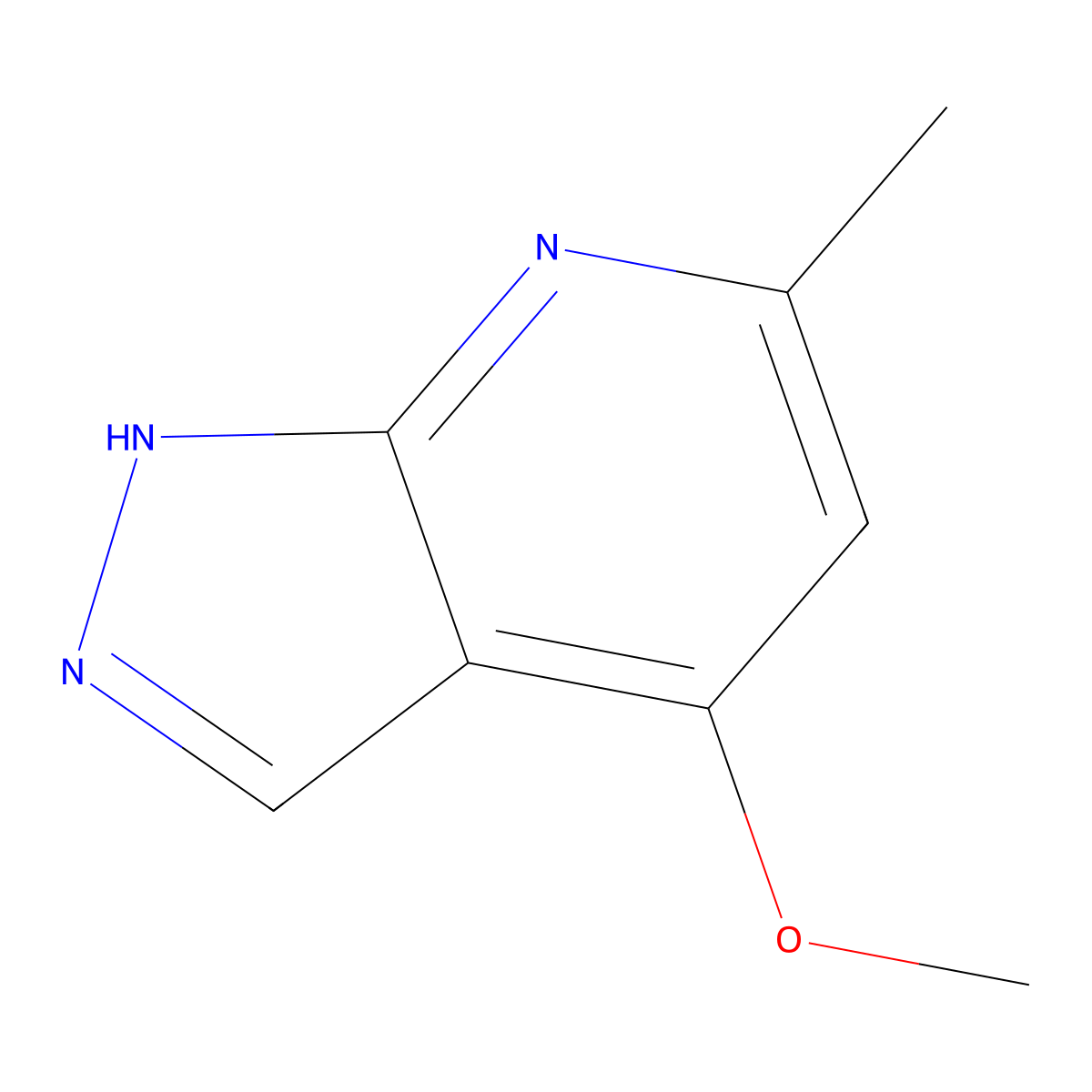 4-Methoxy-6-methyl-1H-pyrazolo[3,4-b]pyridine molecular structure, CAS 1263378-96-6
