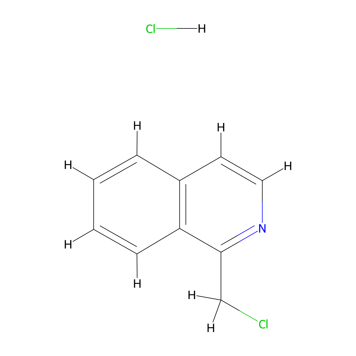 1-(Chloromethyl)isoquinoline--hydrogen chloride (1/1) molecular structure, CAS 1263378-97-7