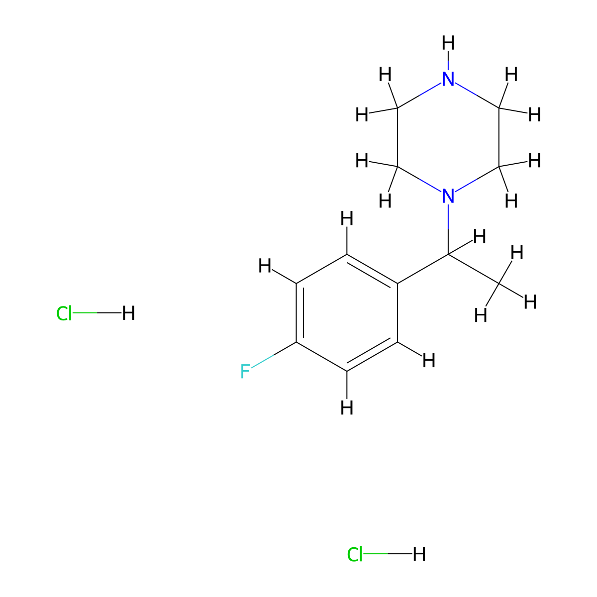 1-[1-(4-Fluoro-phenyl)-ethyl]-piperazine dihydrochloride molecular structure, CAS 1263378-99-9