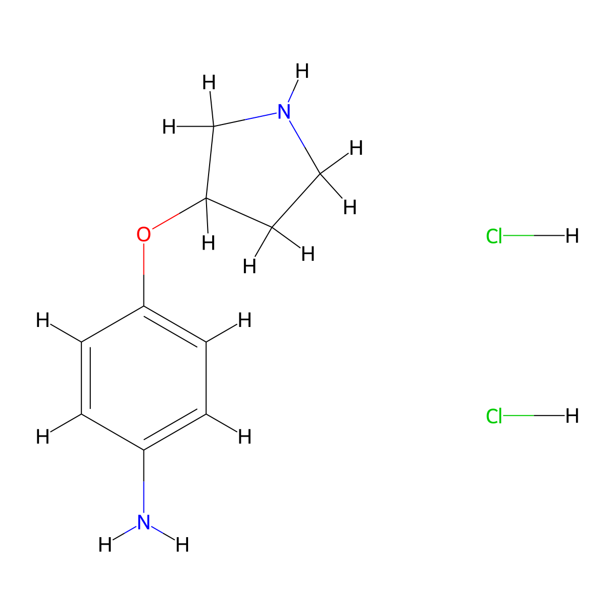 4-(Pyrrolidin-3-yloxy)-phenylamine dihydrochloride molecular structure, CAS 1263379-02-7