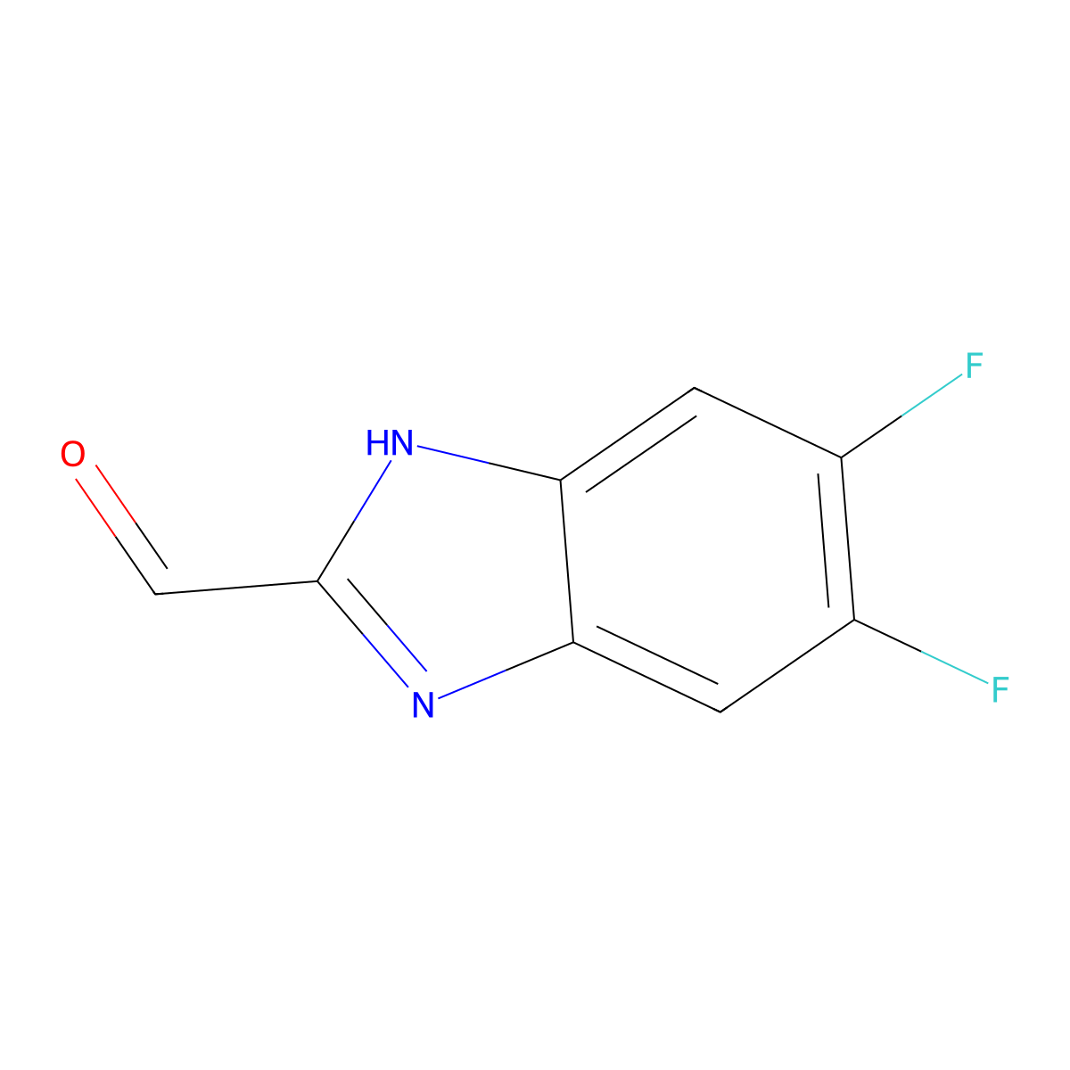 5,6-Difluoro-1H-benzo[d]imidazole-2-carbaldehyde molecular structure, CAS 1263379-05-0